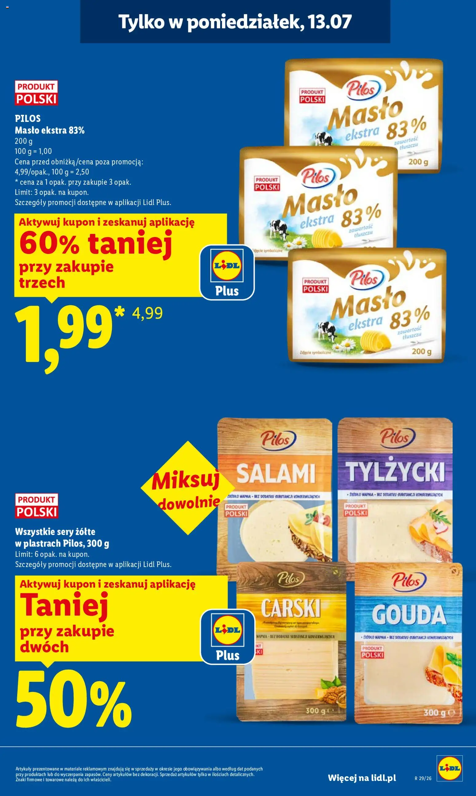 Lidl Polsko leták od 13.07.2026 | Strana: 3 | Produkty: Gouda, Máslo