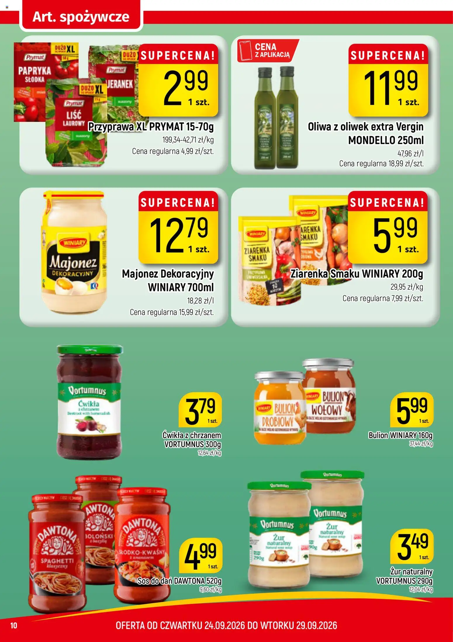 Piotruś Pan gazetka od 24.09.2026 | Strona: 10 | Produkty: Spaghetti, Oliwa z oliwek, Majonez, Sos
