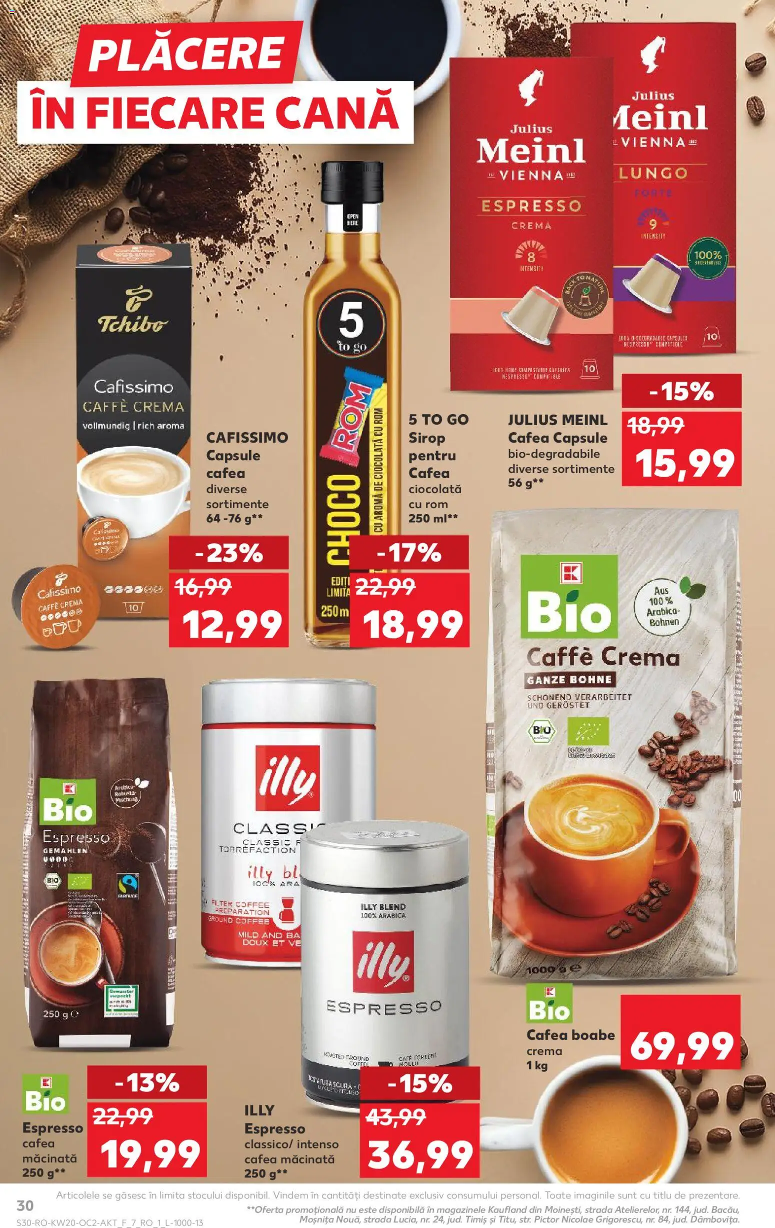 Noul catalog Kaufland – valabil de la 13.05.2026 | Pagină: 30 | Produse: Şerit ödül, Cafea, Ciocolată, Sirop