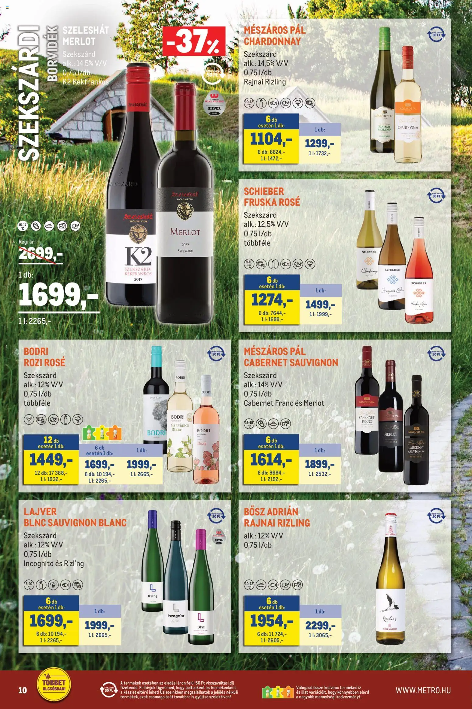Metro akciós ujság - amely érvényes a következő dátumtól: 2026.10.01. | Oldal: 10 | Termékek: Cabernet, Cabernet Sauvignon, Rosé, Só