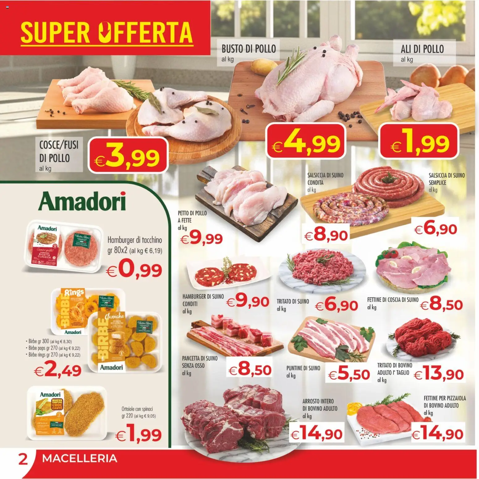 Volantino MerSi Supermercati del 09/09/2026 | Pagina: 2 | Prodotti: Pollo, Suino, Tacchino, Hamburger