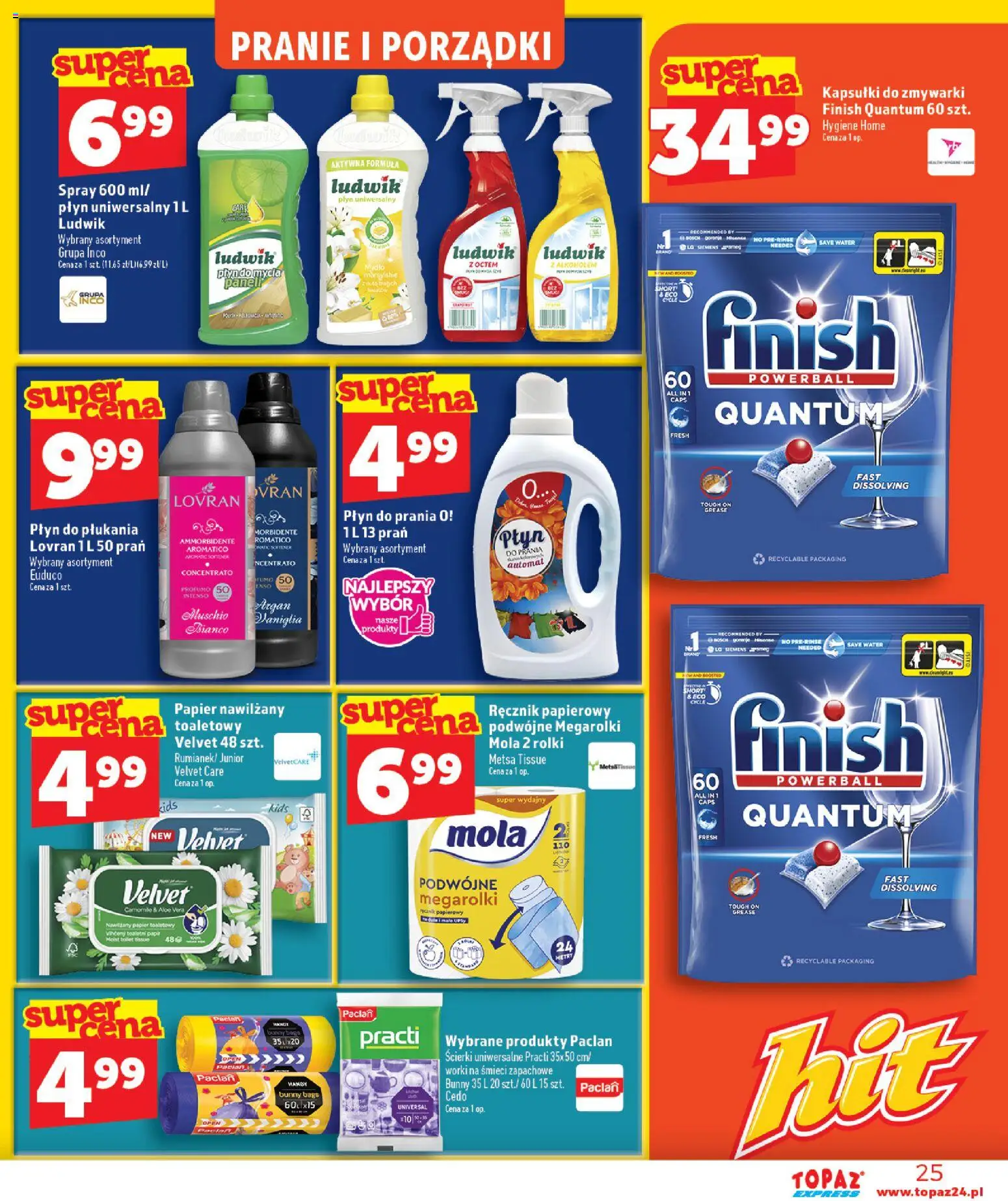 Topaz gazetka - Express od 13.08.2026 | Strona: 25 | Produkty: Worki na śmieci, Papier toaletowy, Rolki, Ręcznik papierowy