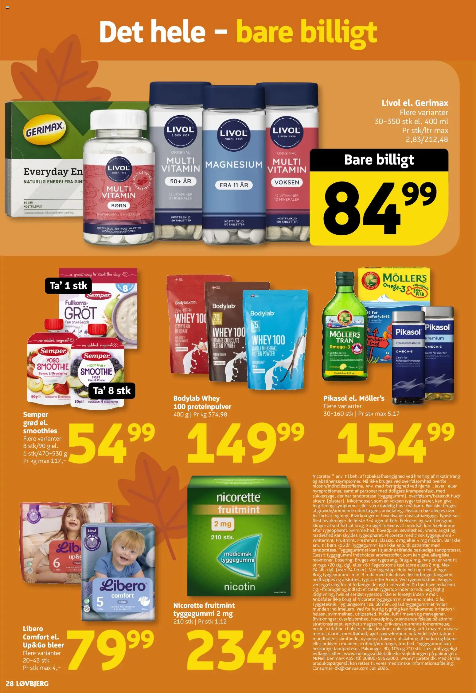 Løvbjerg tilbudsavis – gyldig fra 16/10/2026 | Side: 28 | Produkter: Jordbær, Milkshake, Tyggegummi, Smoothie