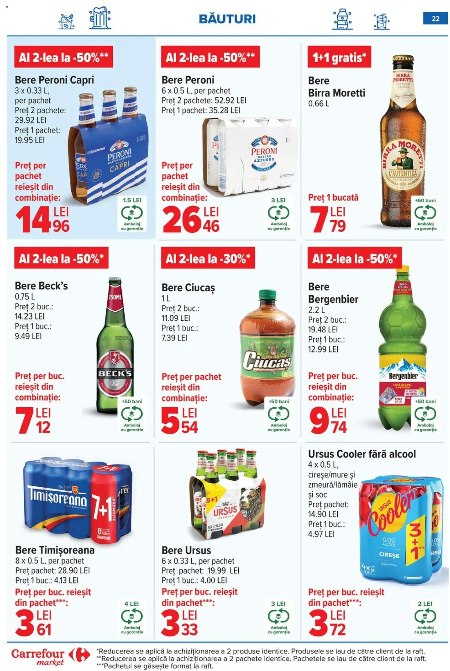 Noul catalog Carrefour – valabil de la 20.05.2026 | Pagină: 22 | Produse: Raft, Bere, Plastik Kulübe, Cireșe