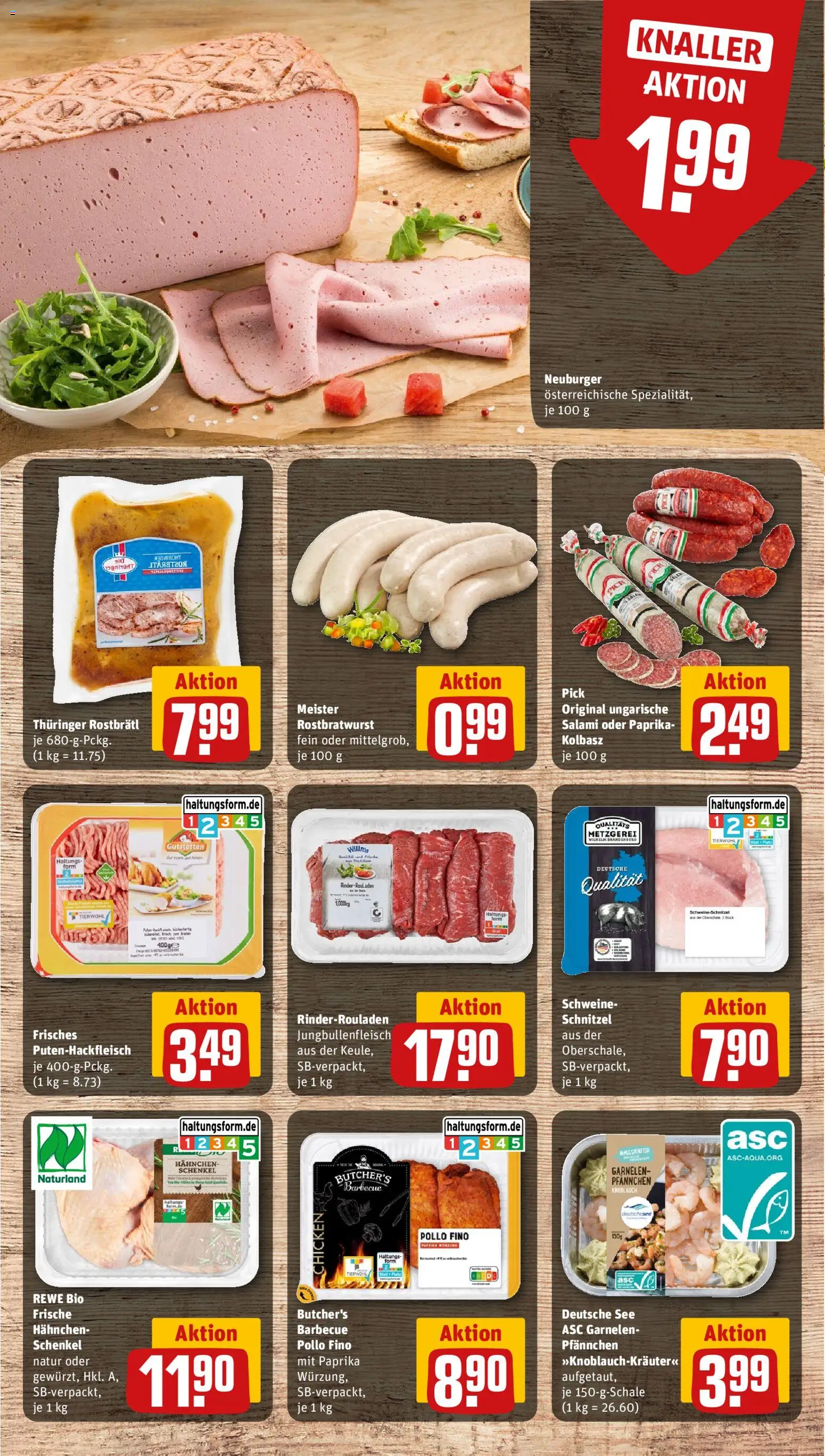 Rewe Prospekt – gültig ab 08.06.2026 | Seite: 8 | Produkte: Rinderrouladen, Hahnchen, Garnelen, Paprika