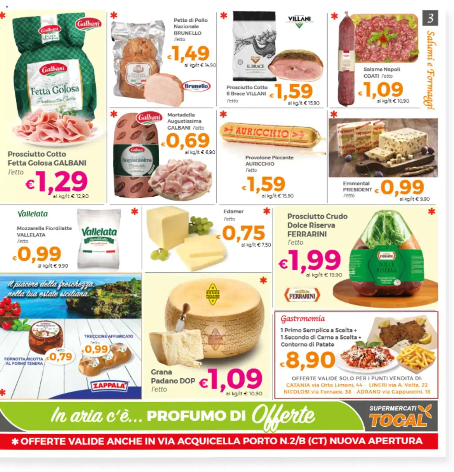 Volantino Tocal del 08.05.2026 | Pagina: 3 | Prodotti: Petto di Pollo, Provolone, Salame, Ricotta
