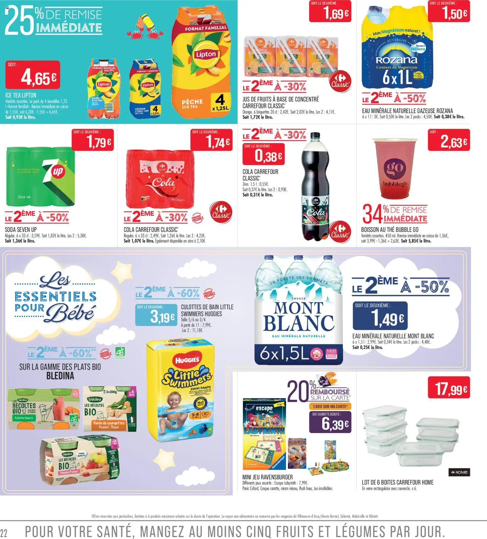 {H1} | Page: 22 | Produits: Eau minérale, Citron, Pêche, Base