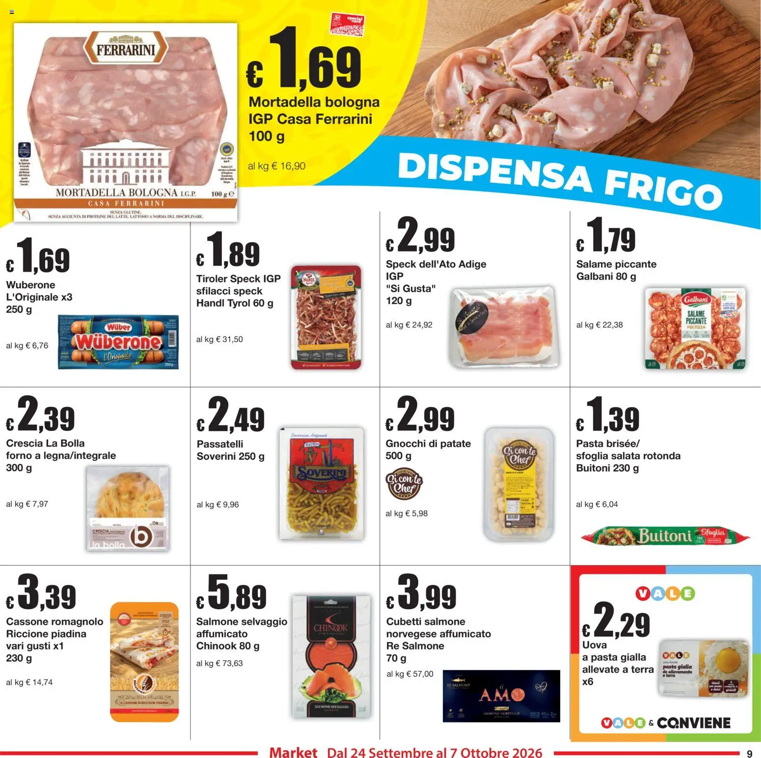 Volantino Sì con Te del 24/09/2026 | Pagina: 9 | Prodotti: Salame, Latte, Piadina, Forno