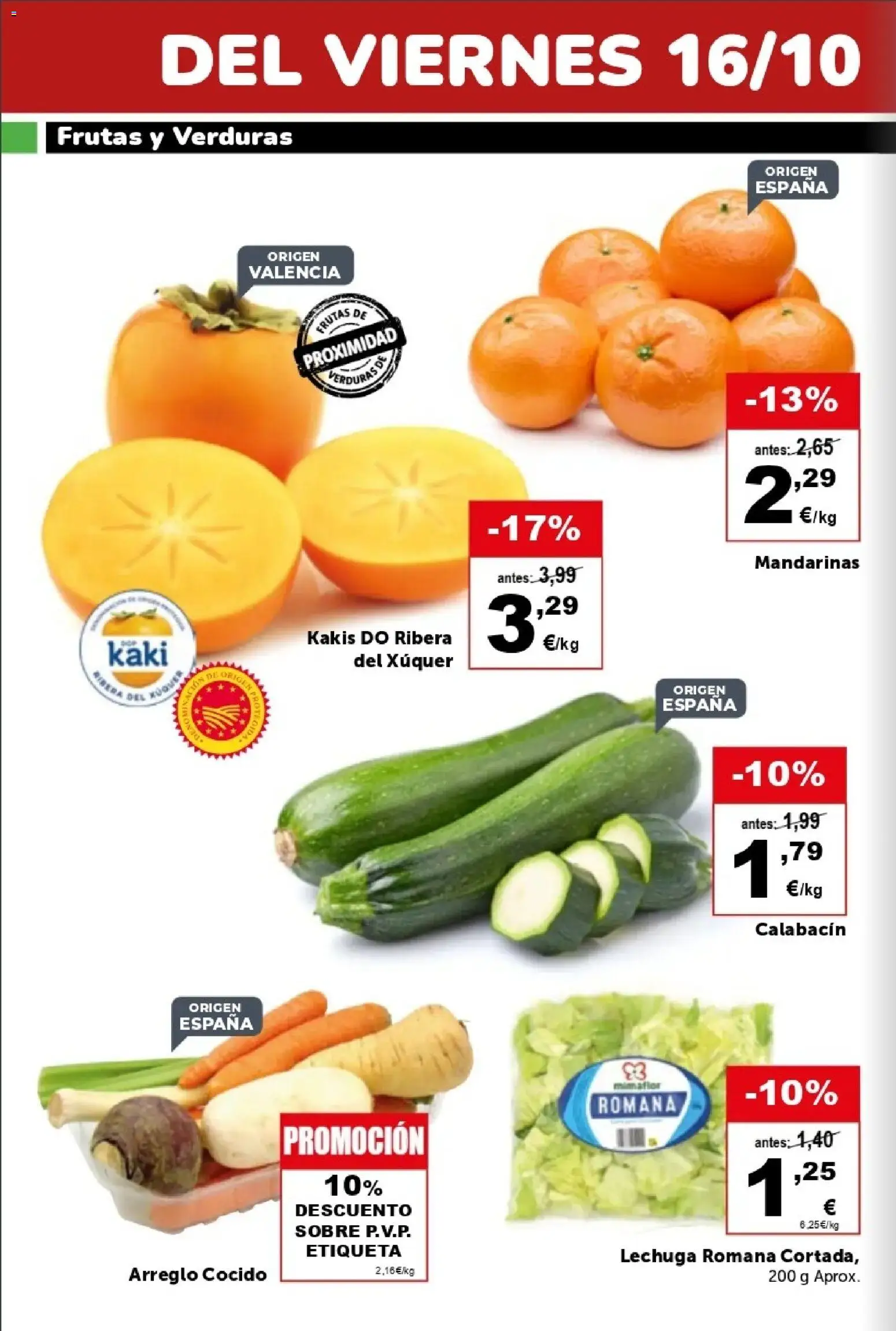 Masymas folleto │ válido desde el 16/10/2026 | Página: 2 | Productos: Calabacín, Verduras, Lechuga romana, Mandarinas