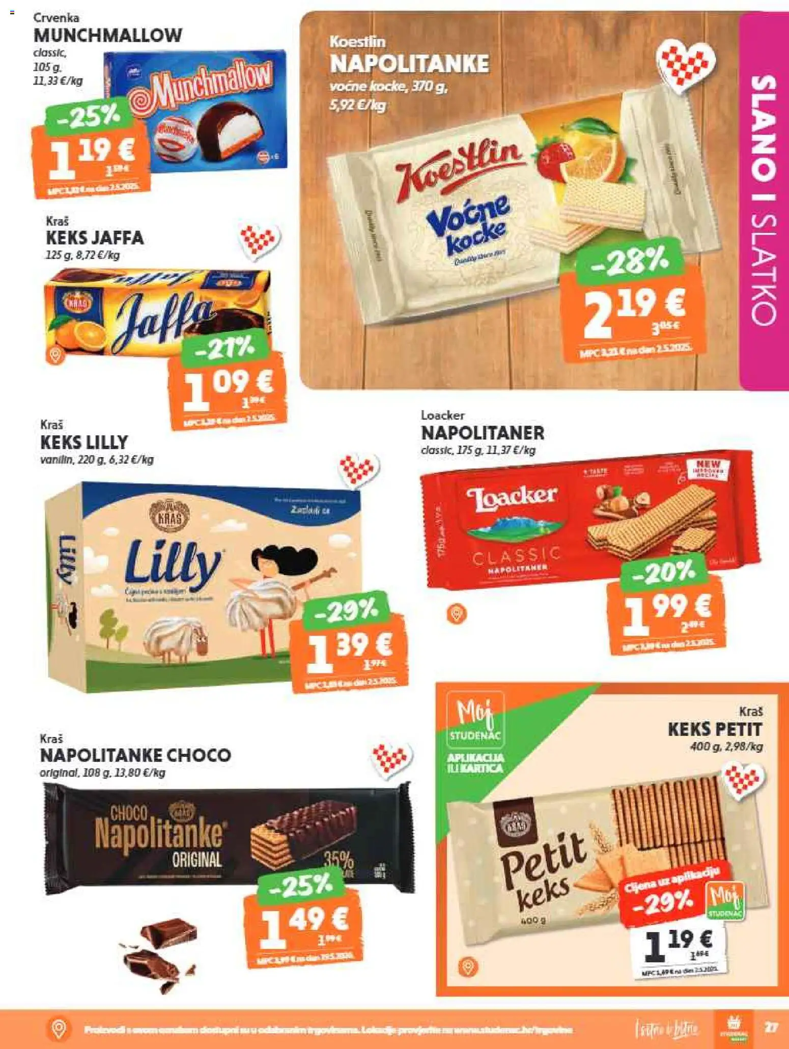 Studenac katalog | vrijedi od 17.06.2026 | Stranica: 27 | Proizvodi: Keks, Napolitanke
