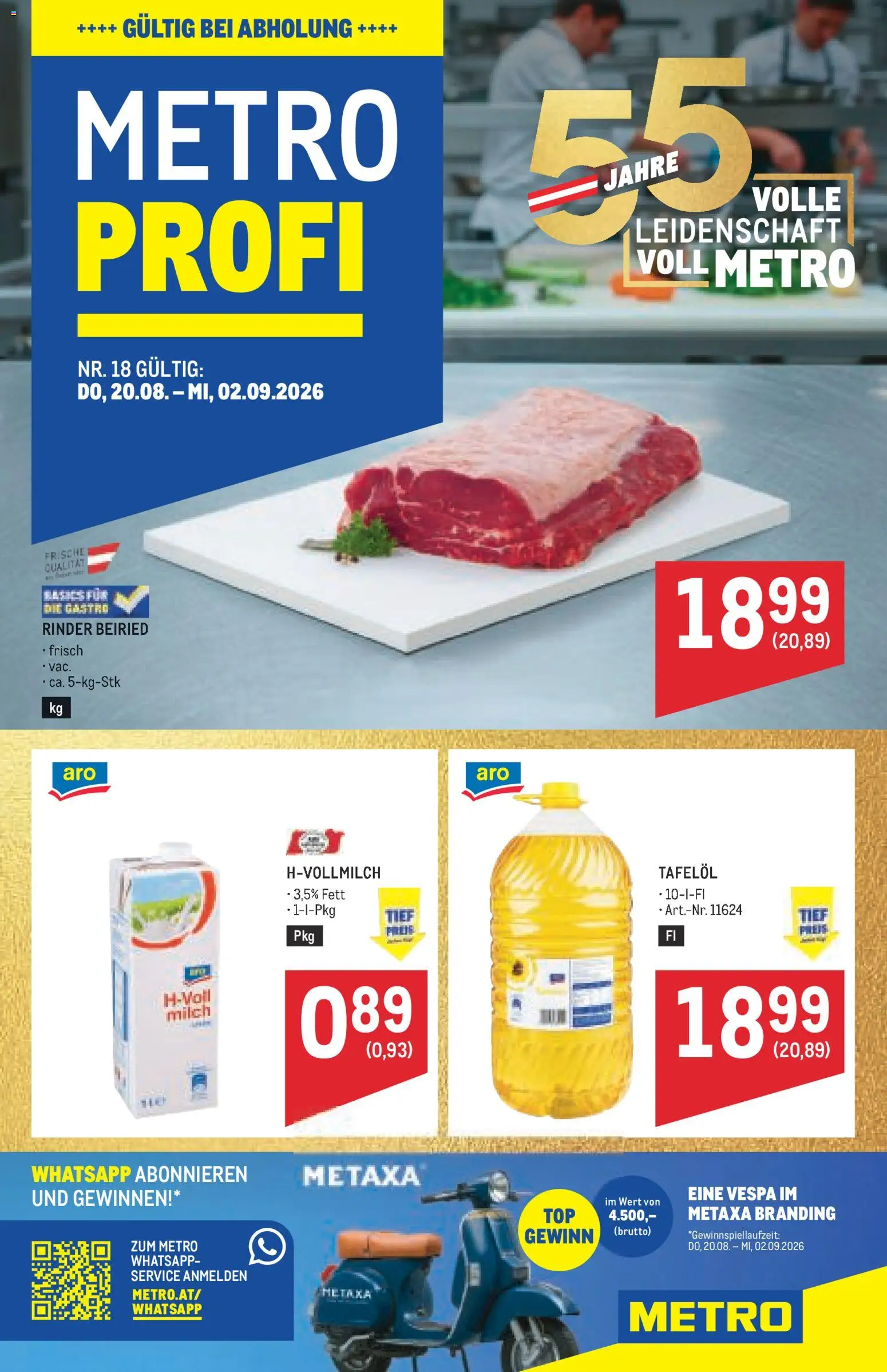 Metro angebote Profi gültig ab 20.08.2026 | Seite: 1 | Produkte: Milch