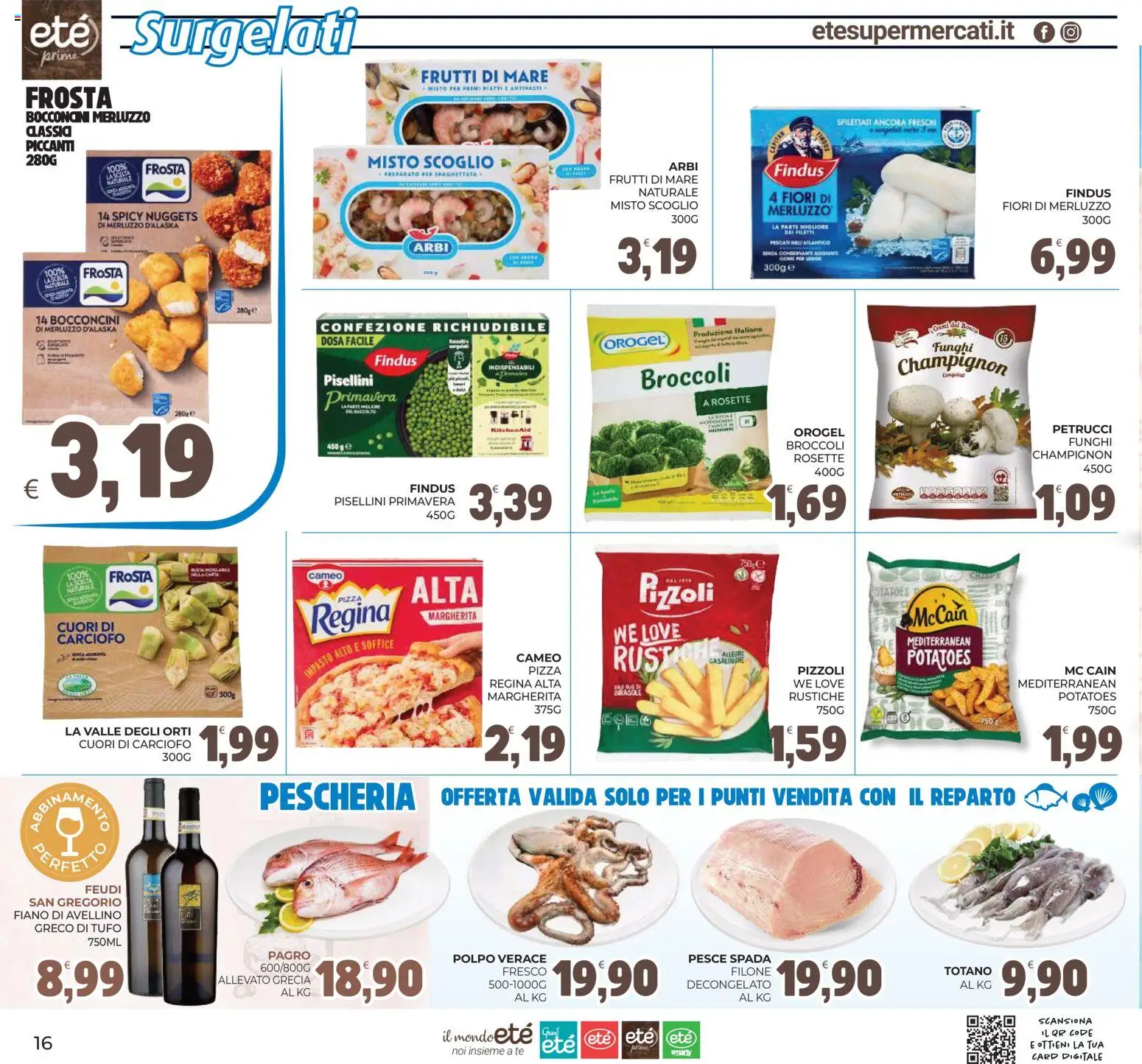 Volantino Eté del 12.06.2026 | Pagina: 16 | Prodotti: Merluzzo, Nuggets, Frutti di mare, Totano