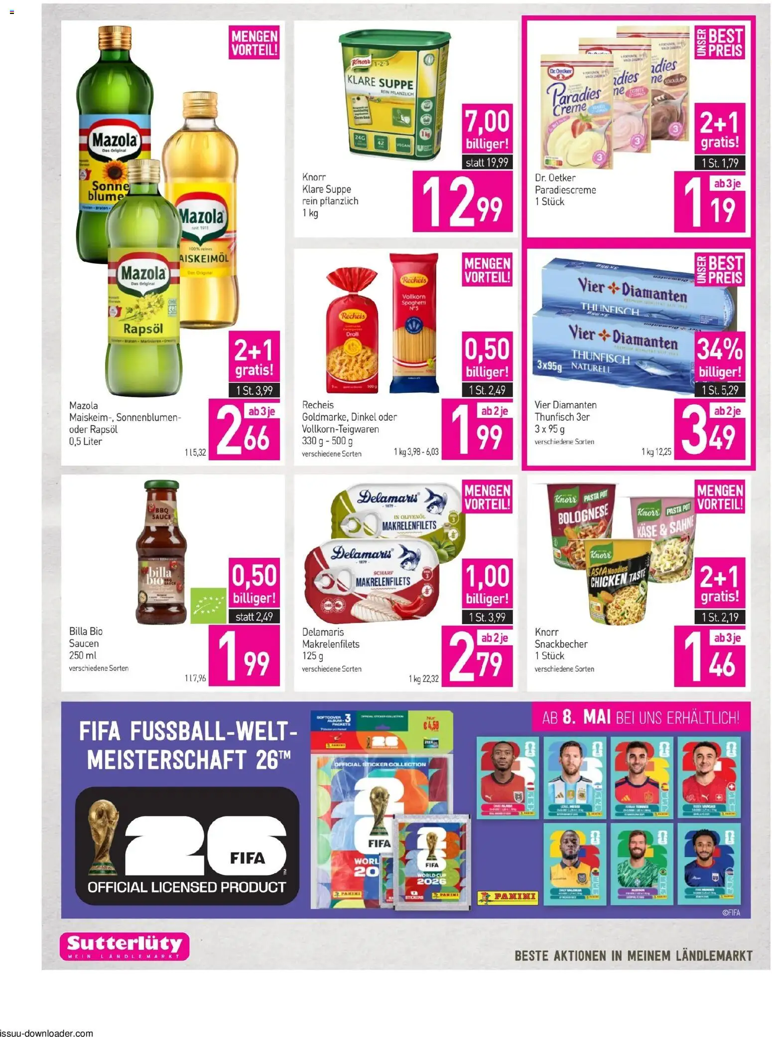 Sutterlüty Flugblatt gültig ab 07.05.2026 | Seite: 22 | Produkte: Pasta, Sahne, Gemüse, Käse