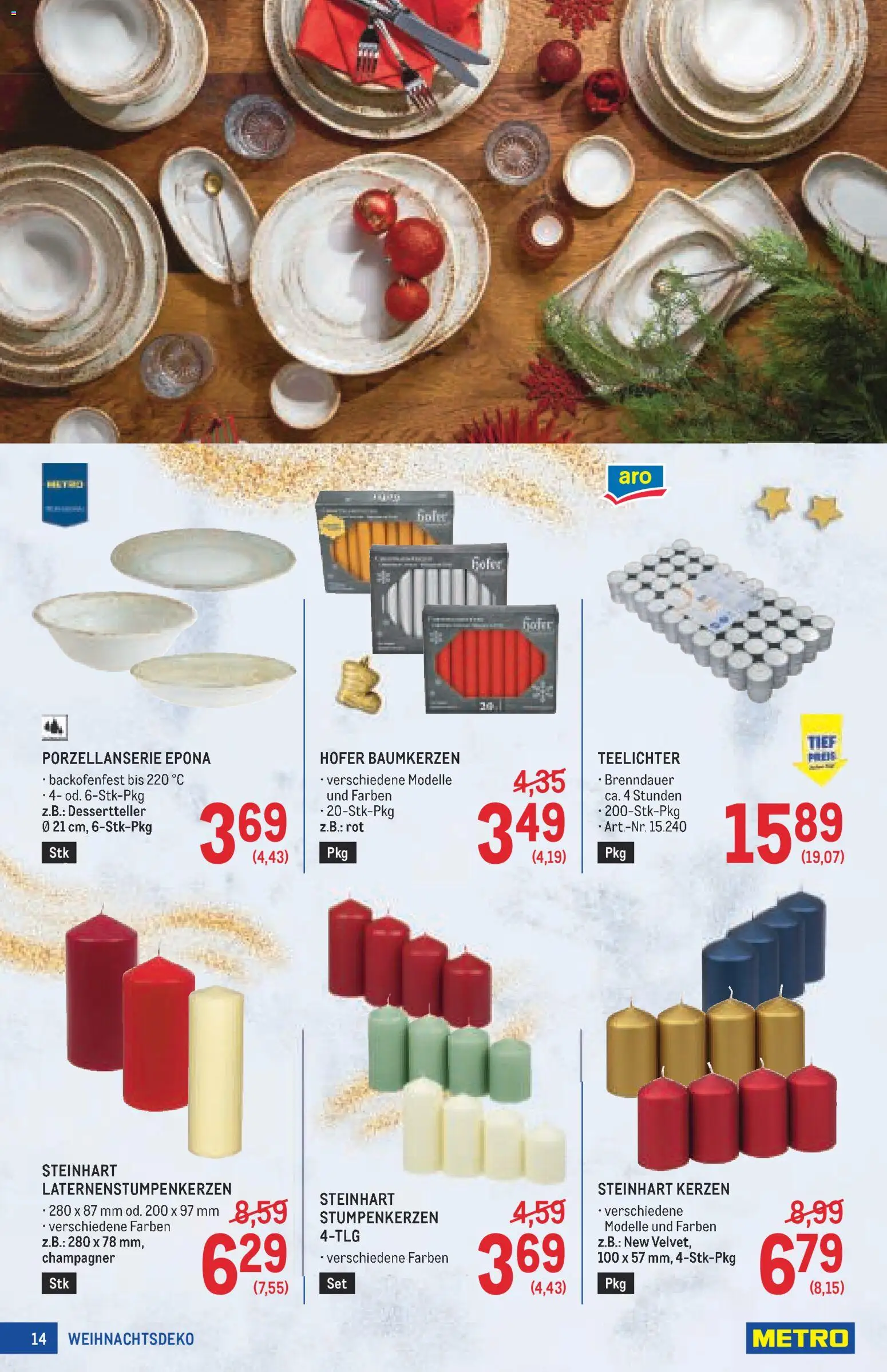 Metro angebote Weihnachtsdeko gültig ab 15.10.2026 | Seite: 14 | Produkte: Kerzen