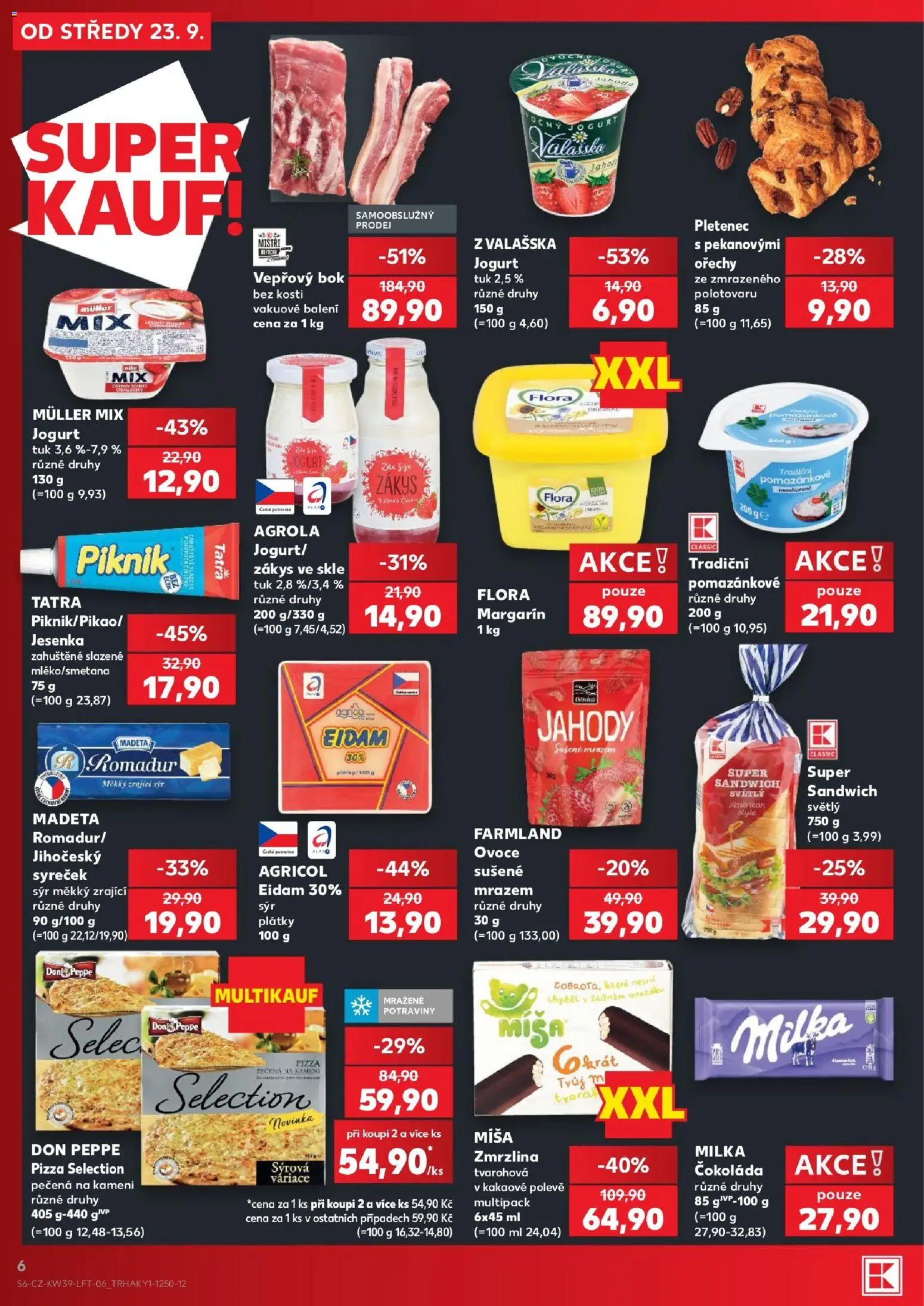 Kaufland leták - Kolín od 23.09.2026 | Strana: 6 | Produkty: Ovoce, Jogurt, Eidam, Margarín