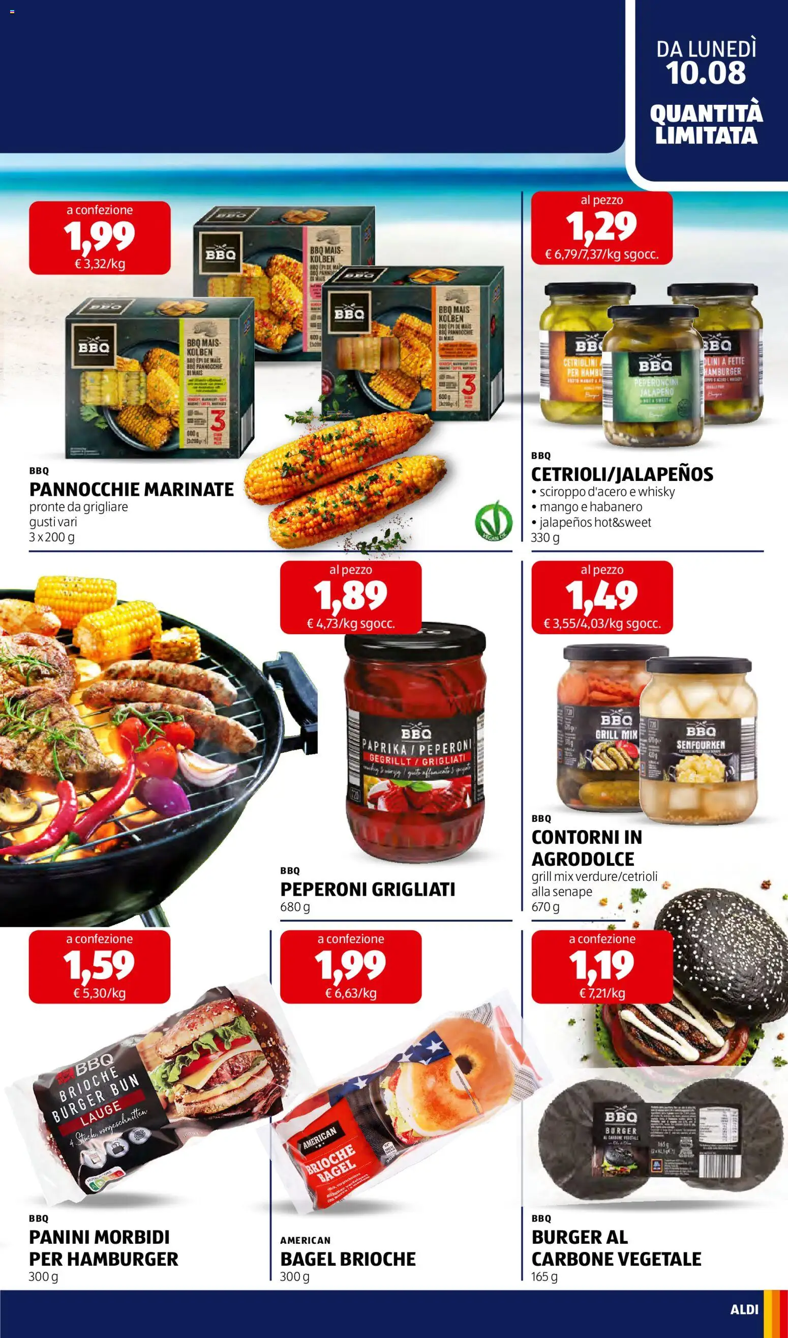 Volantino Aldi del 10/08/2026 | Pagina: 15 | Prodotti: Carbone, Sciroppo, Mais, Hamburger