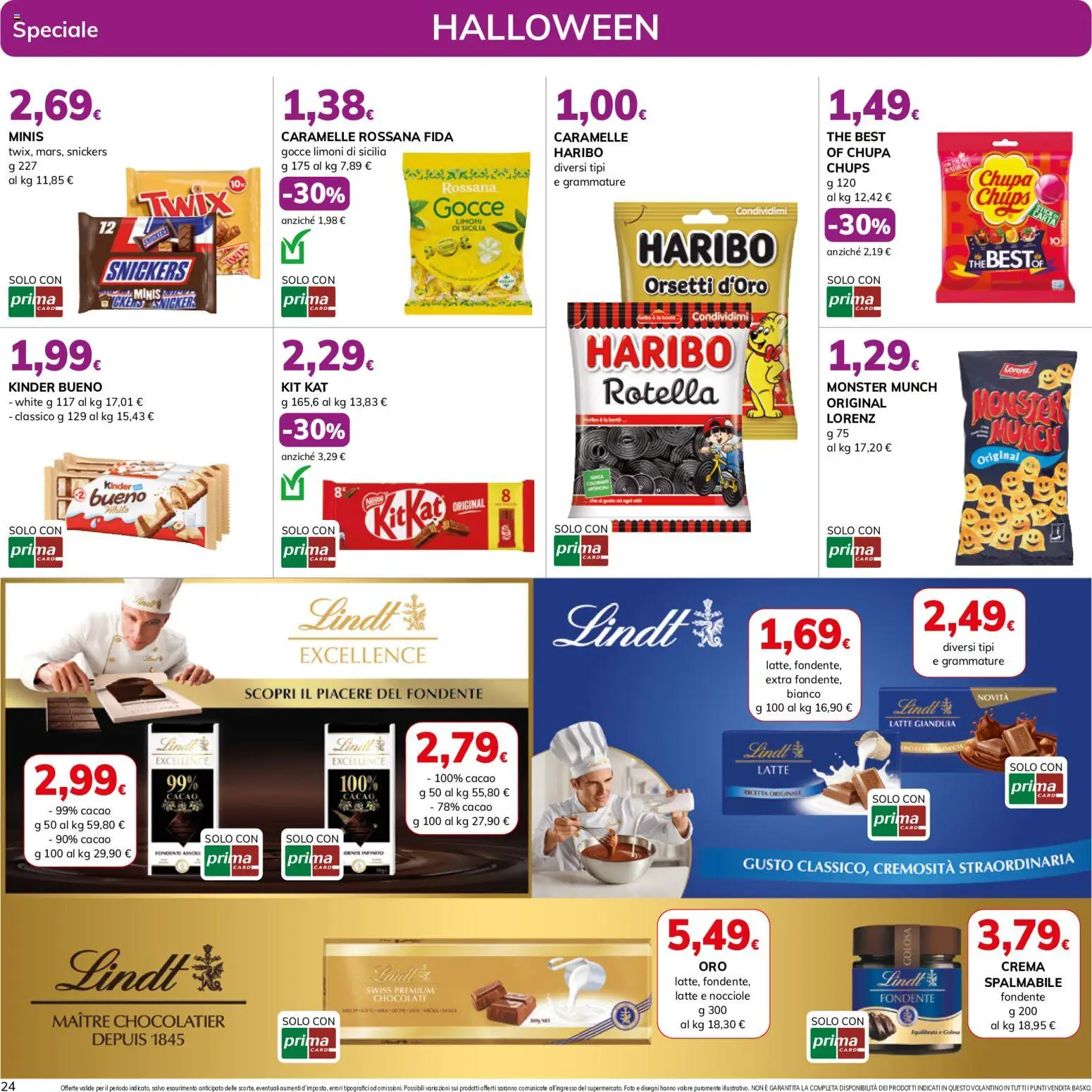Volantino Basko del 13/10/2026 | Pagina: 24 | Prodotti: Crema, The, Cacao, Snickers
