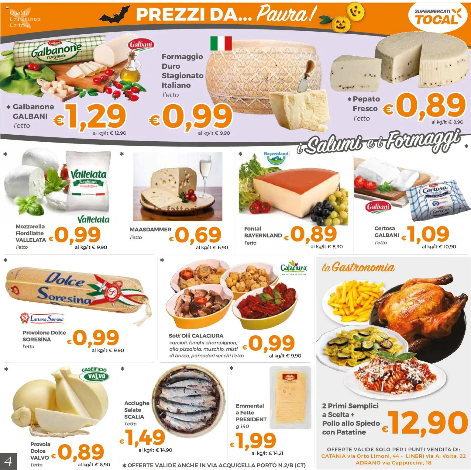 Volantino Tocal del 20/10/2026 | Pagina: 4 | Prodotti: Formaggio, Acciughe, Provola, Formaggio duro