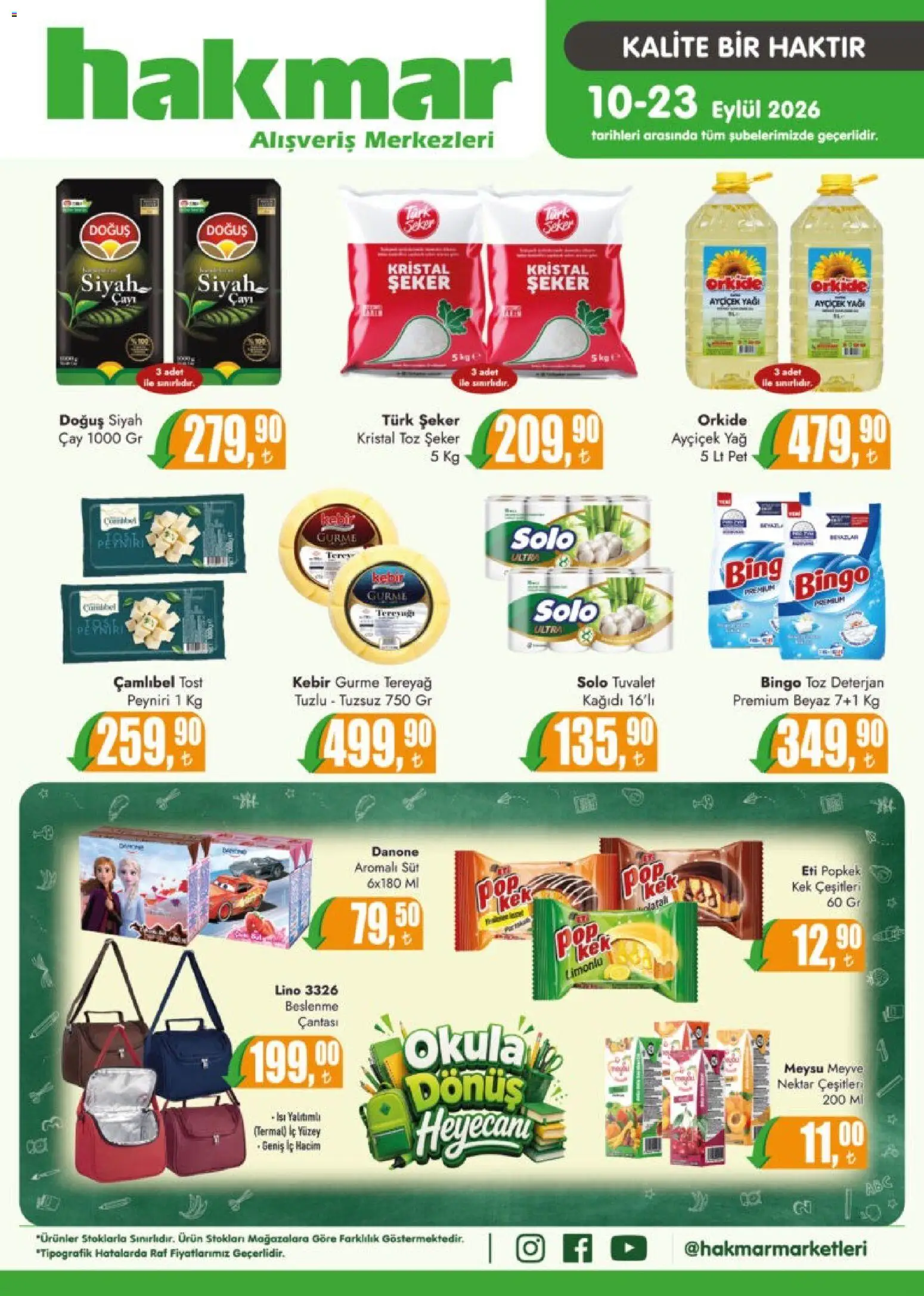 Hakmar Katalog - 10 Eylül 2026 tarihinden itibaren geçerlidir | Sayfa: 1 | Ürünler: Tuvalet, Deterjan, Çay, Meyve