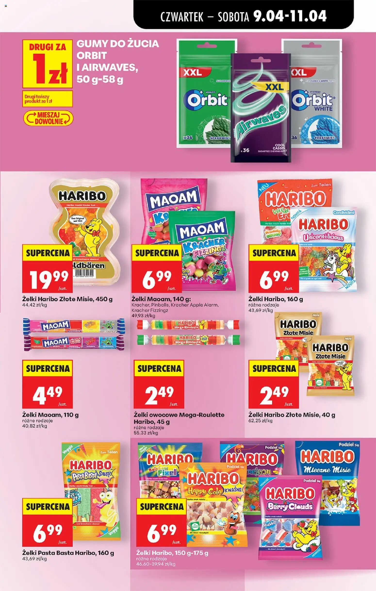 Biedronka gazetka od czwartku od 09.04.2026 | Strona: 69 | Produkty: Żelki haribo, Gumy, Żelki