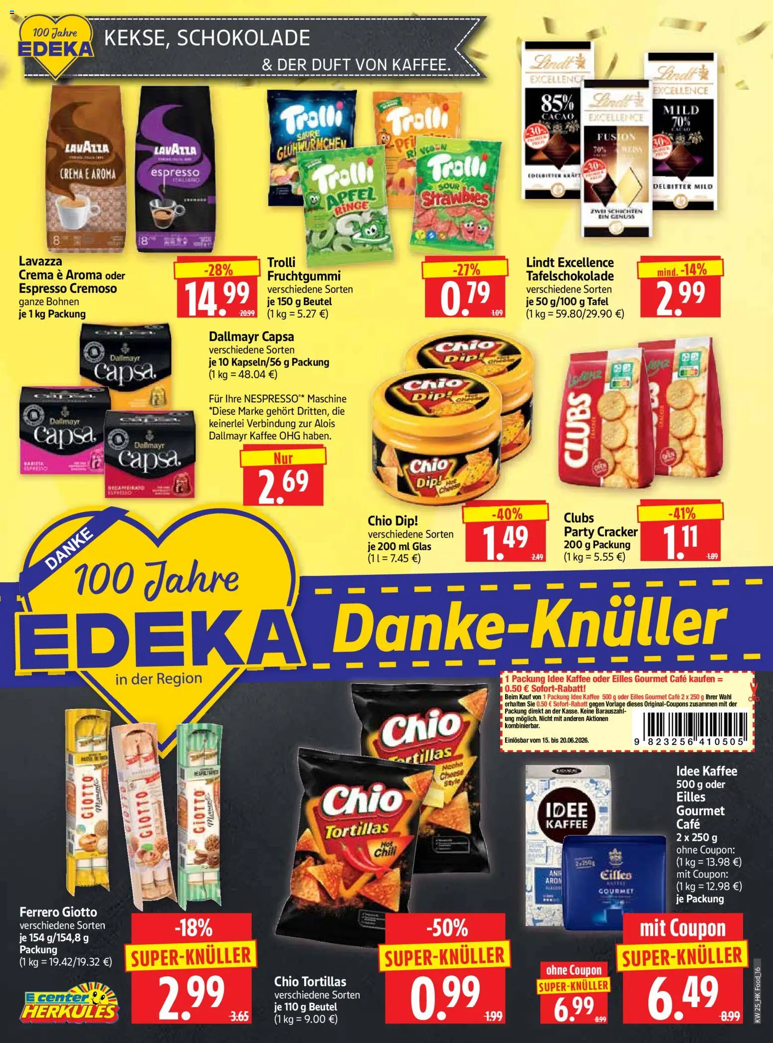 HERKULES Prospekt – gültig ab 15.06.2026 | Seite: 16 | Produkte: Lavazza, Kaffee, Duft, Chio tortillas
