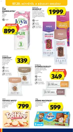 DÖRMI MULTIPACK*, csokoládés krémmel 5 x 30 g/doboz 3 993,33 Ft/kg - amely érvényes a következő dátumtól: 2026.07.16. | Oldal: 22