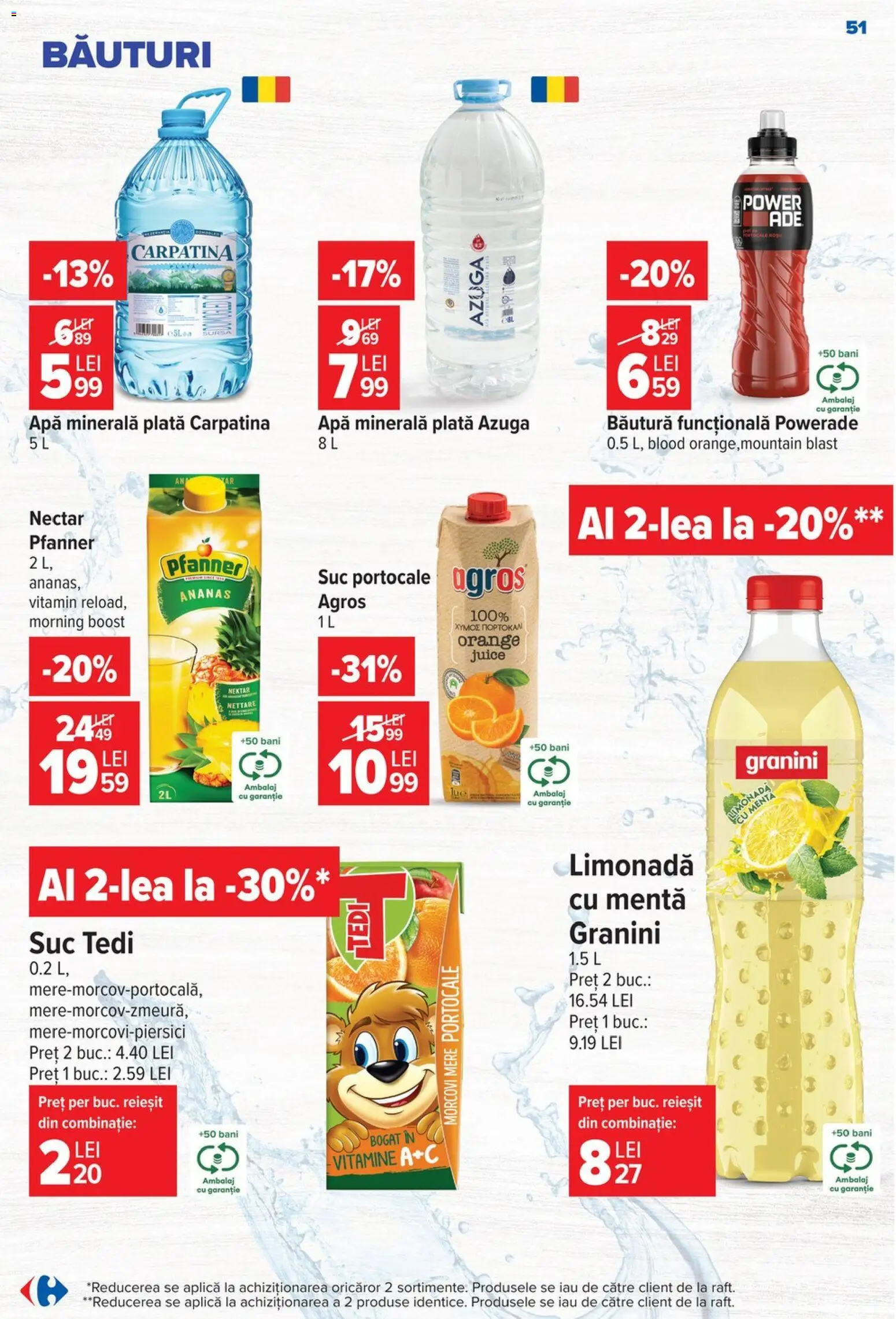 Noul catalog Carrefour – valabil de la 17.06.2026 | Pagină: 50 | Produse: Mere, Portocale, Ananas, Apă