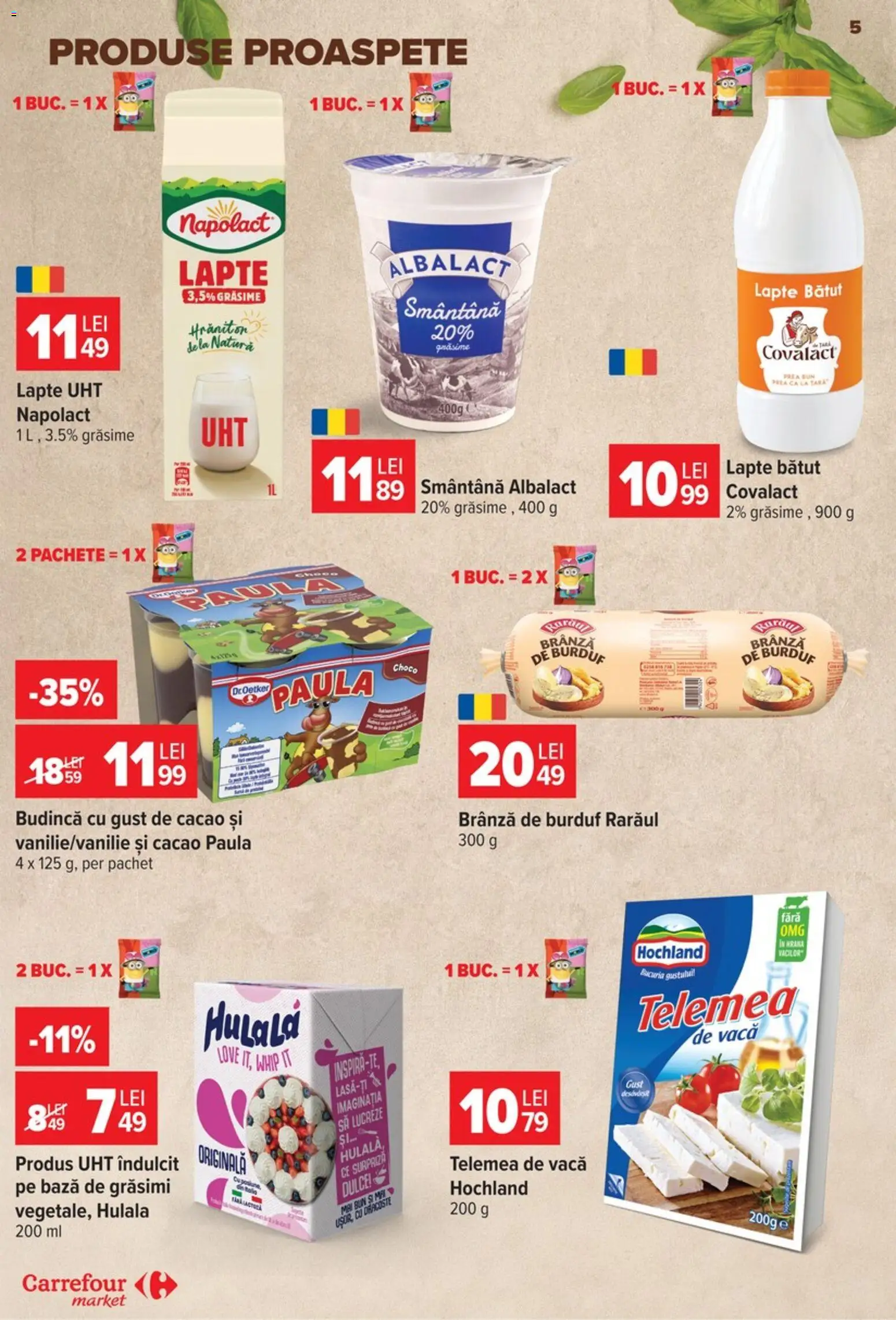 Noul catalog Carrefour – valabil de la 09.09.2026 | Pagină: 5 | Produse: Budincă, Branza de burduf, Lapte, Cacao