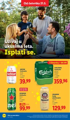 NEKTAR Svetlo pivo, 5% Vol., 0,33 l - pregled Lidl kataloga - važi od 21.05.2026 | Strana: 52