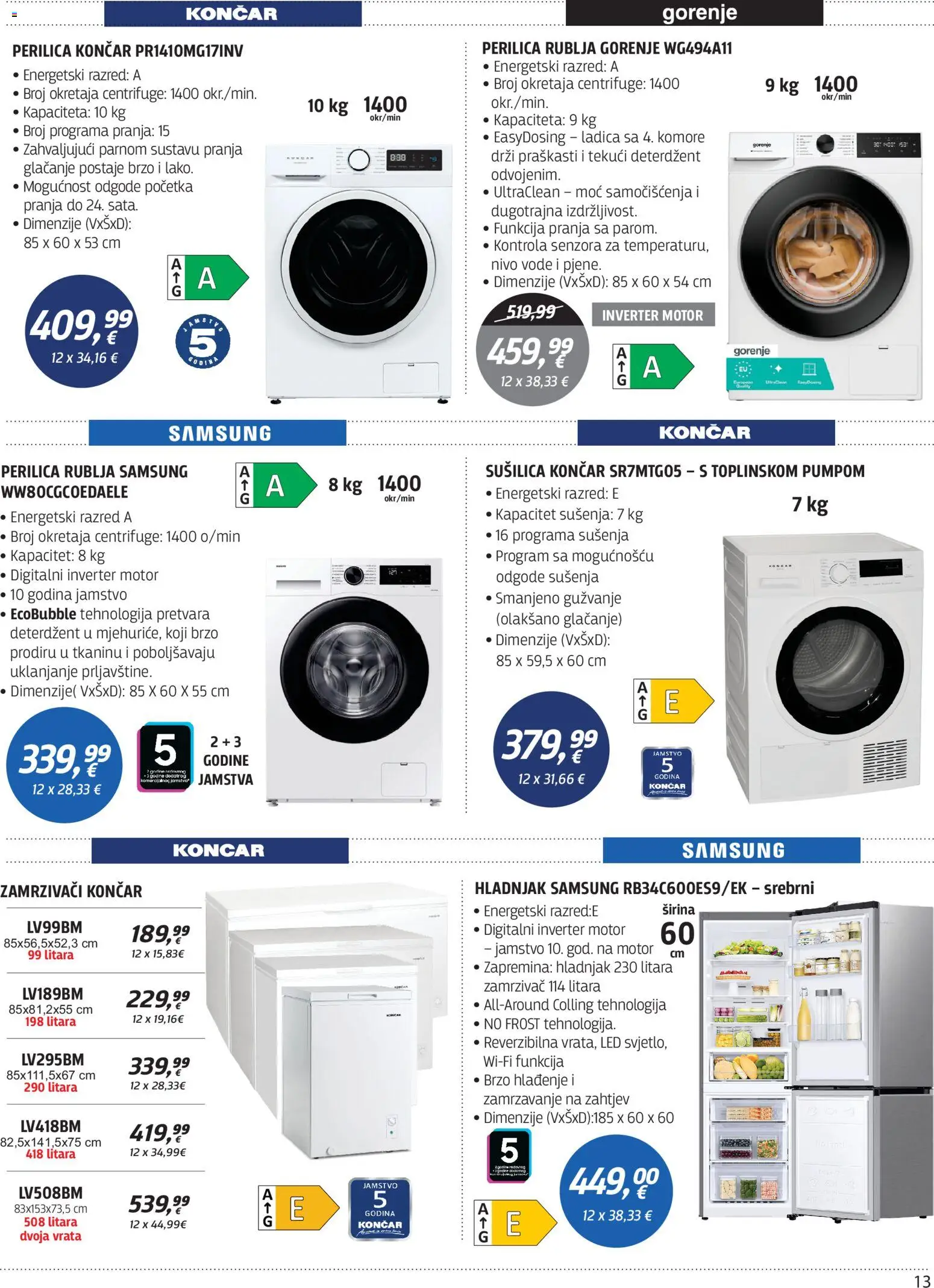 Centar Tehnike katalog | vrijedi od 19.10.2026 | Stranica: 13 | Proizvodi: Vrata, Tekući deterdžent, Hladnjak, Sušilica