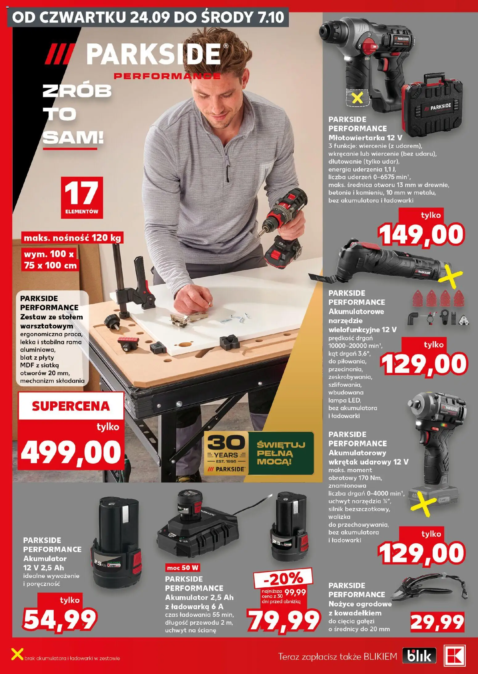 Kaufland Polsko leták - Mocny start od 28.09.2026 | Strana: 28 | Produkty: Parkside, Rama, Lampa