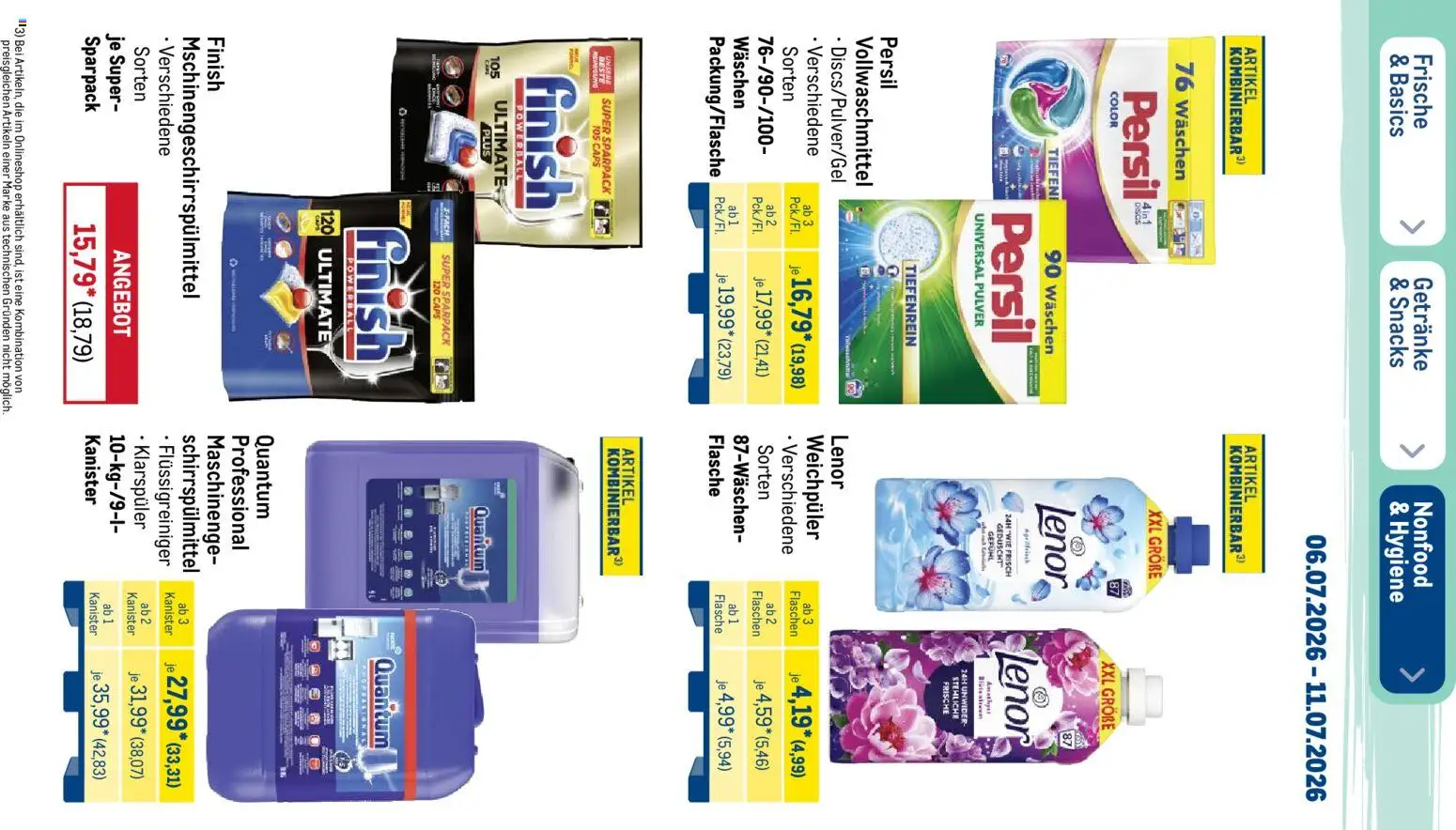 Metro Prospekt – gültig ab 06.07.2026 | Seite: 51 | Produkte: Lenor, Finish, Klarspüler, Persil