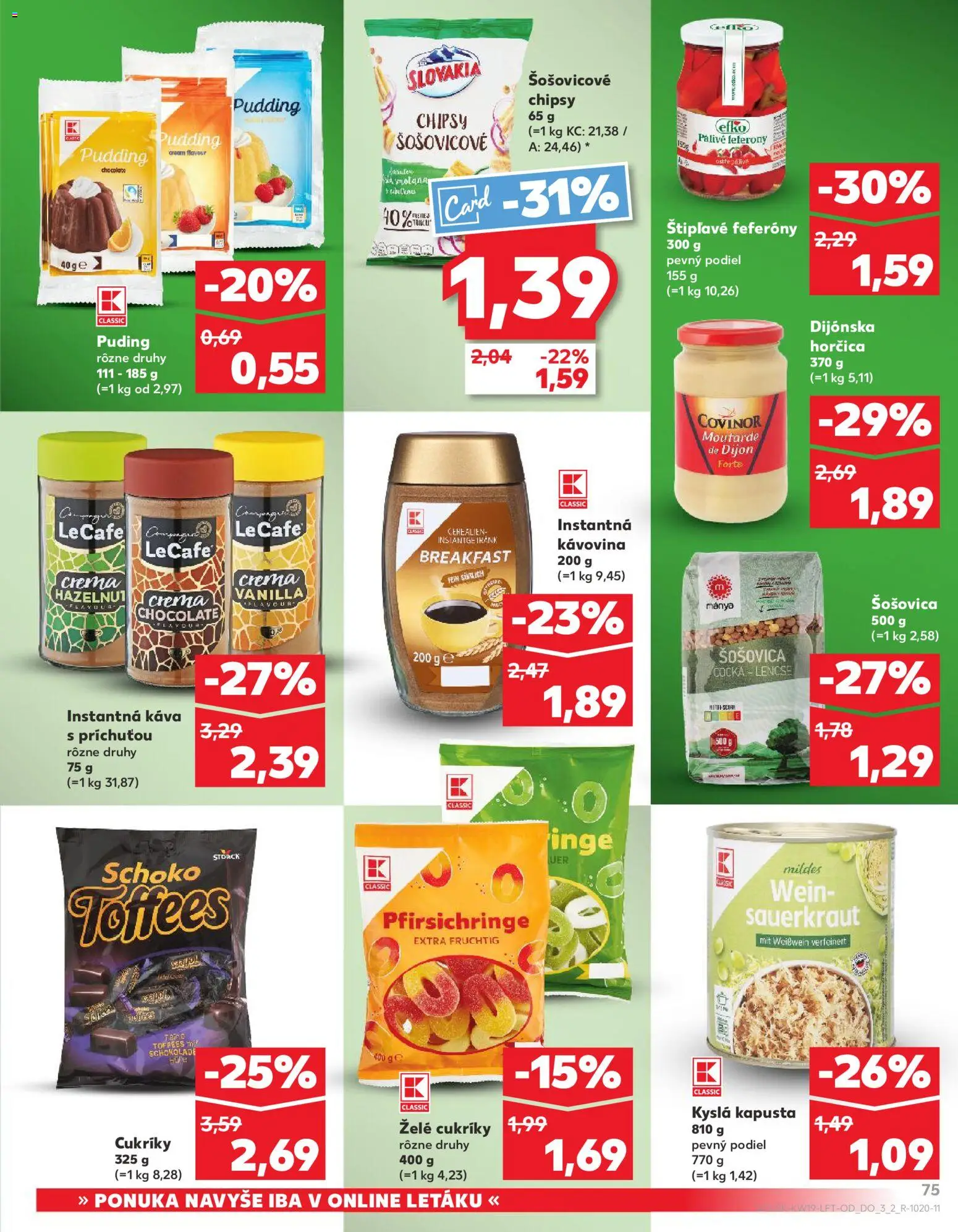 Kaufland SK akciós ujság - amely érvényes a következő dátumtól: 07.05.2026 | Oldal: 75 | Termékek: Puding, Lencse