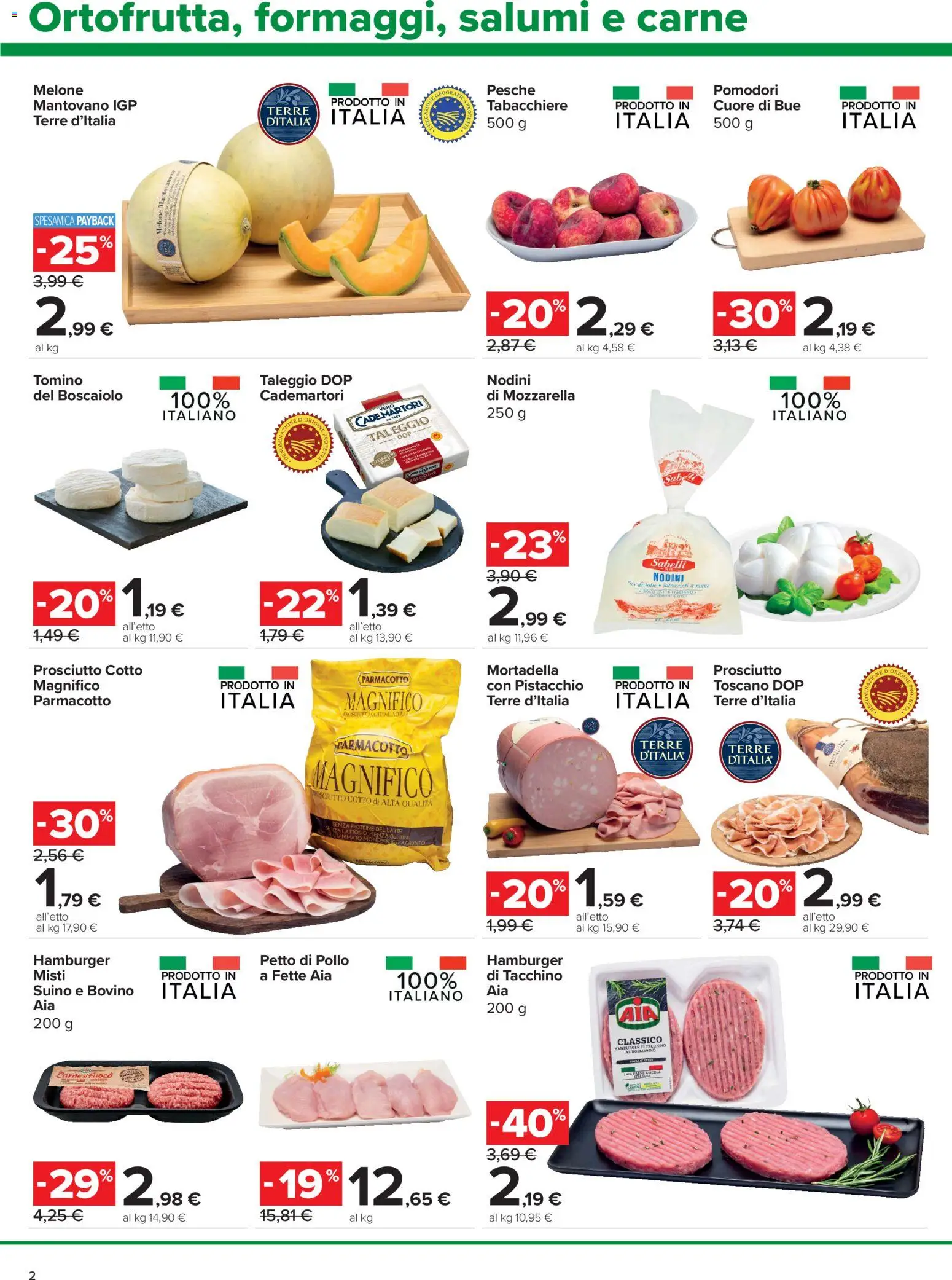 Volantino Carrefour del 18.06.2026 | Pagina: 2 | Prodotti: Rosmarino, Prosciutto, Pomodori, Mortadella