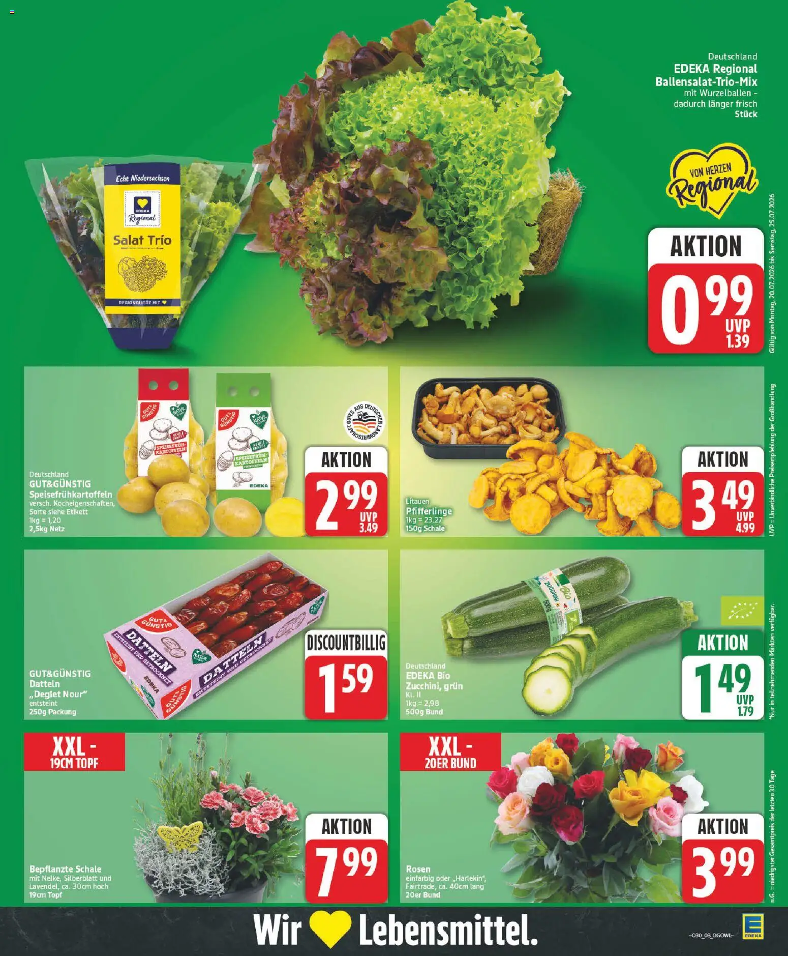 Elli Markt Prospekt Rietberg – gültig ab 20.07.2026 | Seite: 3 | Produkte: Kartoffeln, Pfifferlinge, Zucchini, Salat