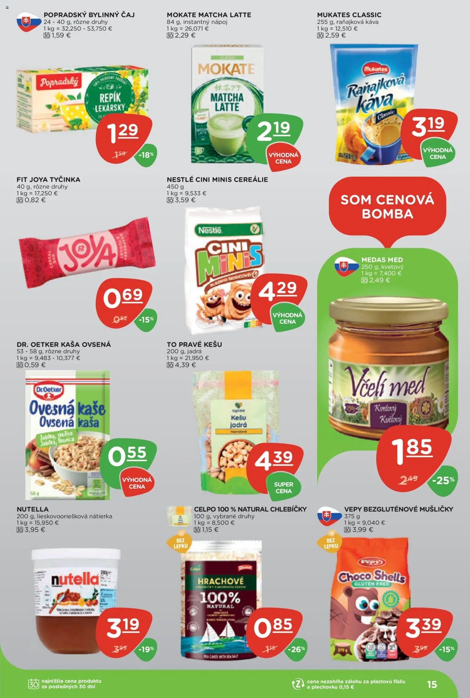 Nové Terno akcie – leták je platný od 10.09.2026 | Strana: 15 | Produkty: Čaj, Cini Minis, Ovsená kaša, Kešu