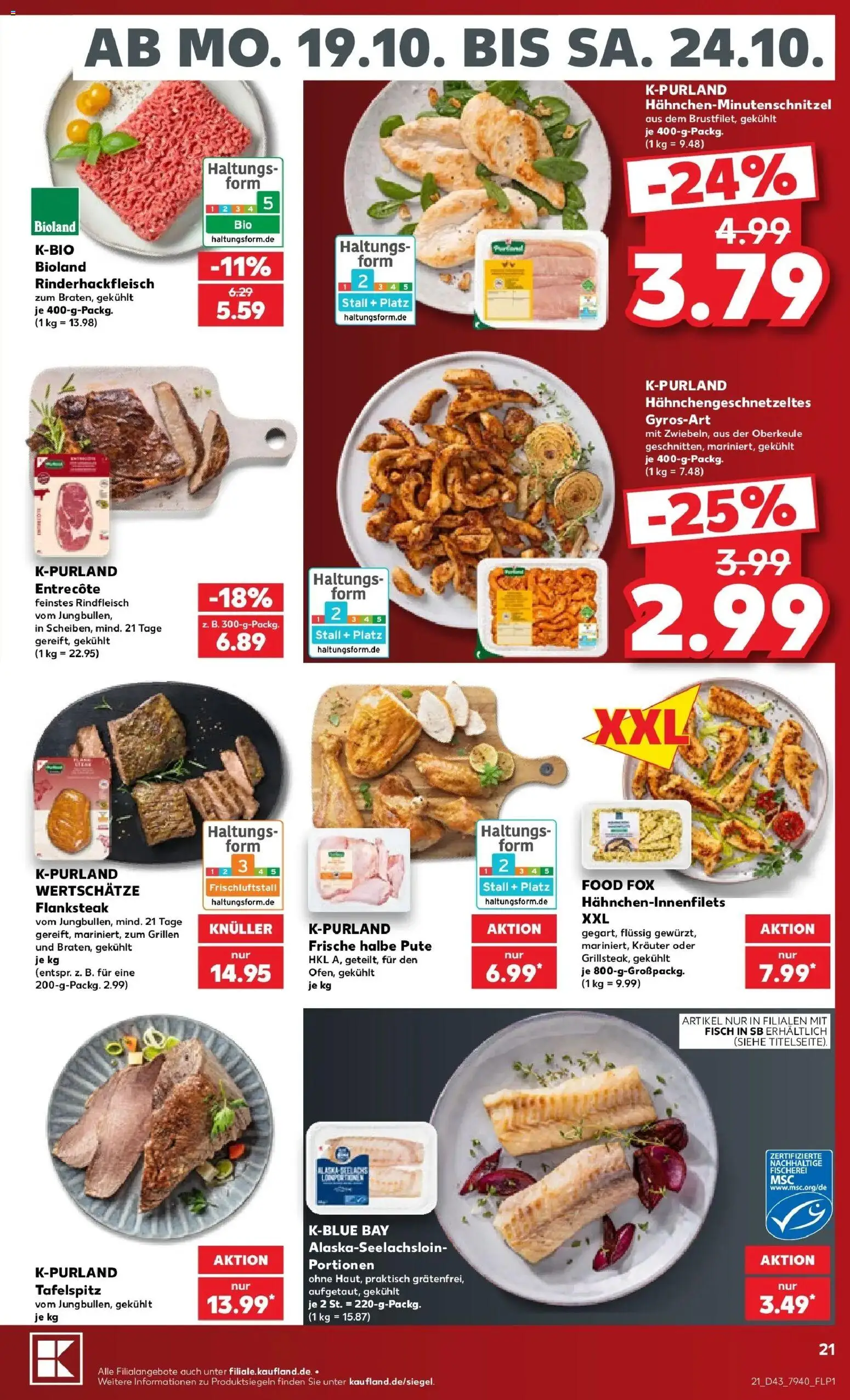 Prospekt Kaufland ab 19.10.2026 » Angebote Online zum Blättern | Seite: 25 | Produkte: Tafelspitz, Pute, Fisch, Rindfleisch