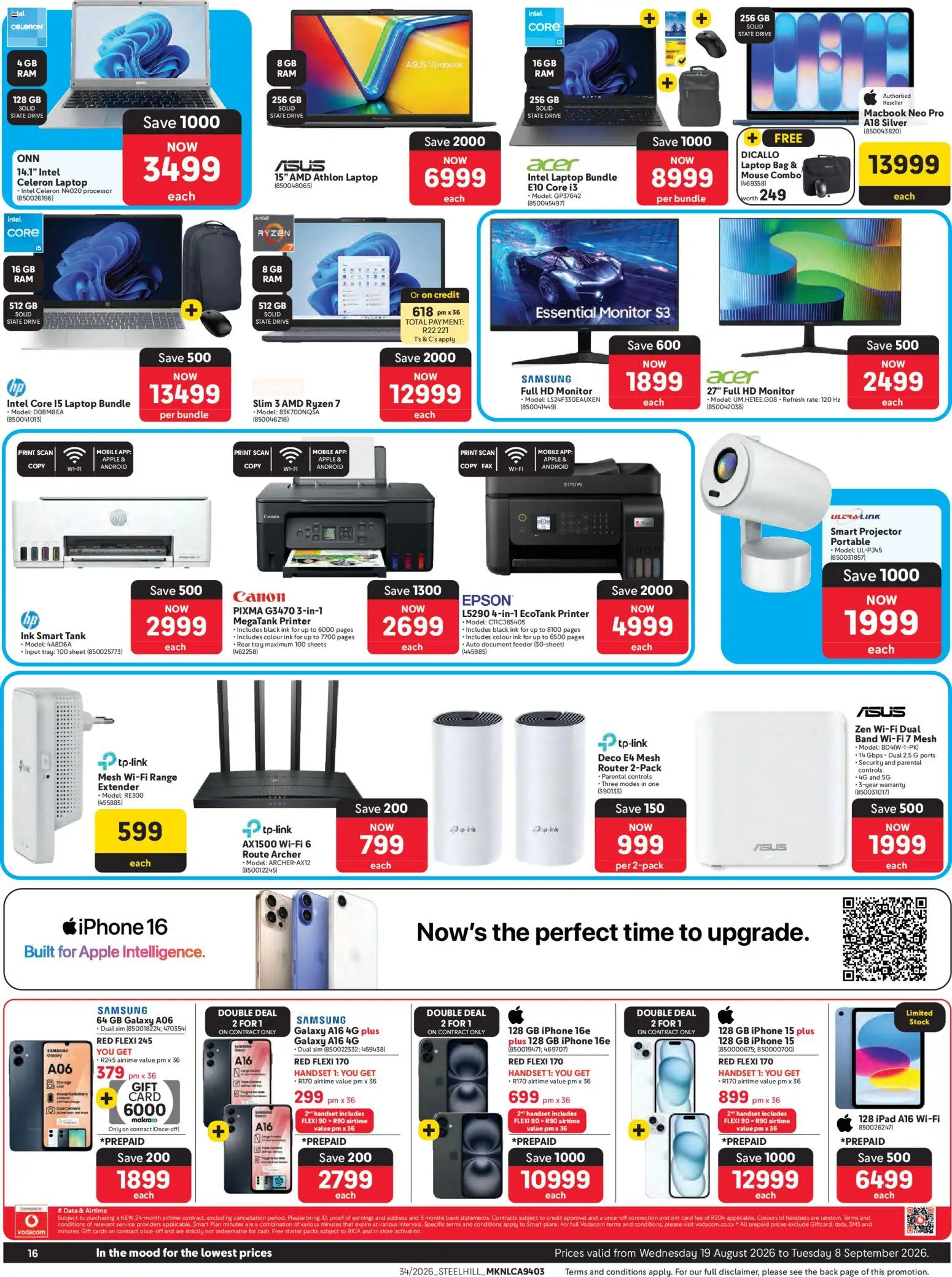 New Makro catalogue – valid from 19/08/2026 | Page: 16 | Products: Printer, Tray, Laptop, Stock