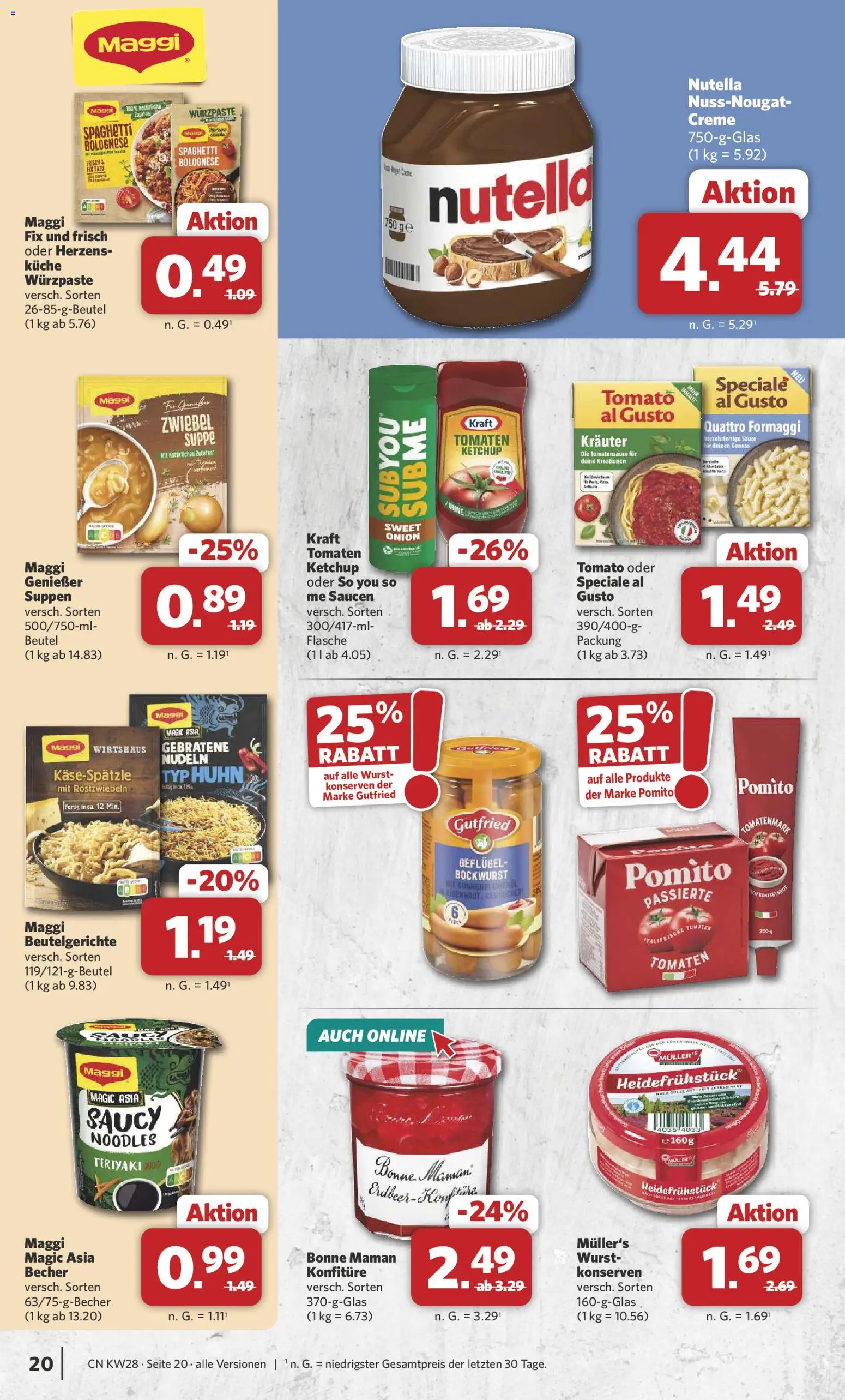 Combi Prospekt – gültig ab 06.07.2026 | Seite: 20 | Produkte: Maggi, Küche, Wurst, Bonne maman