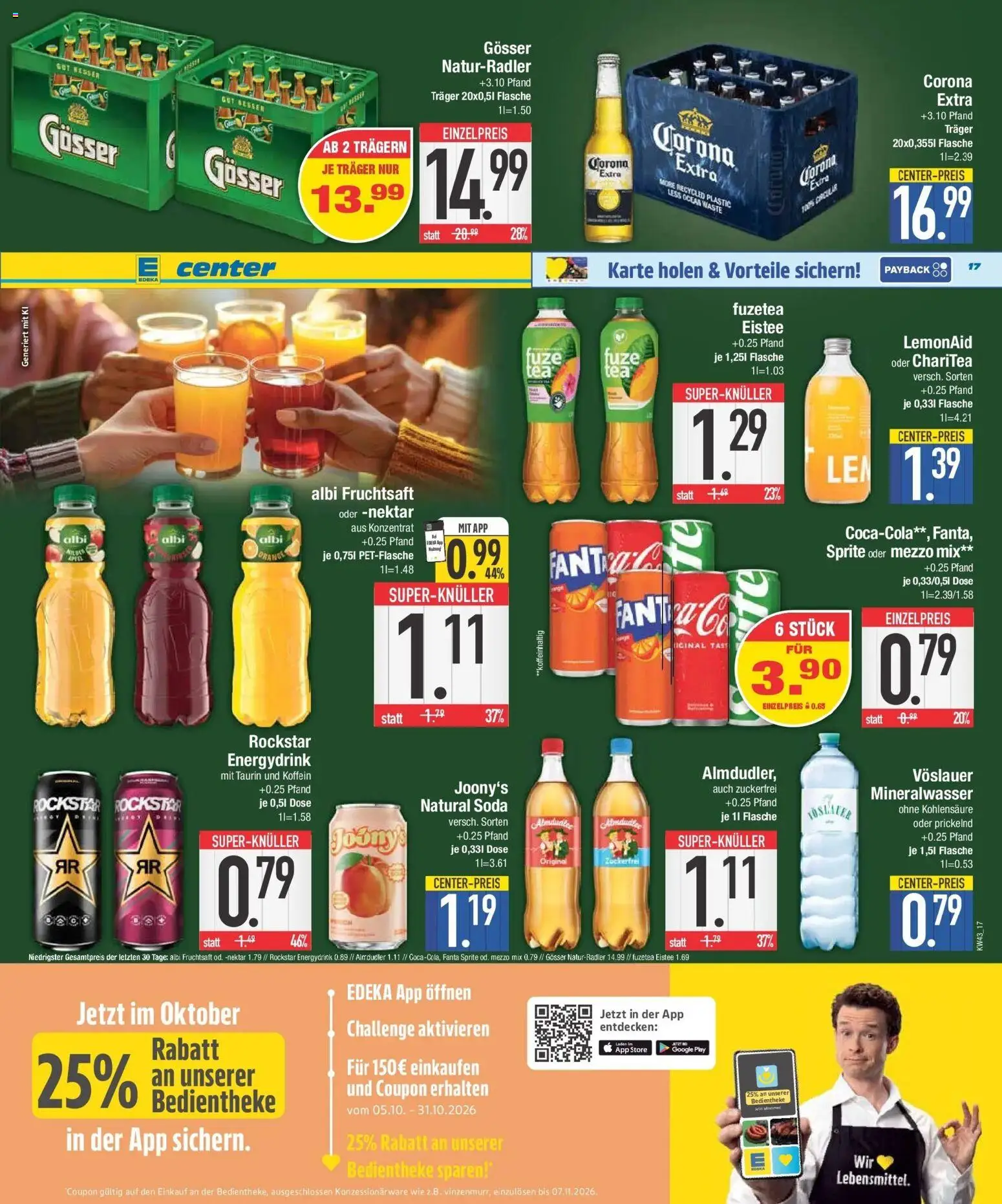Edeka Prospekt Kolbermoor (ab 19.10.2026) » Angebote Online | Seite: 17 | Produkte: Mezzo mix, Fanta, Sprite, Rockstar