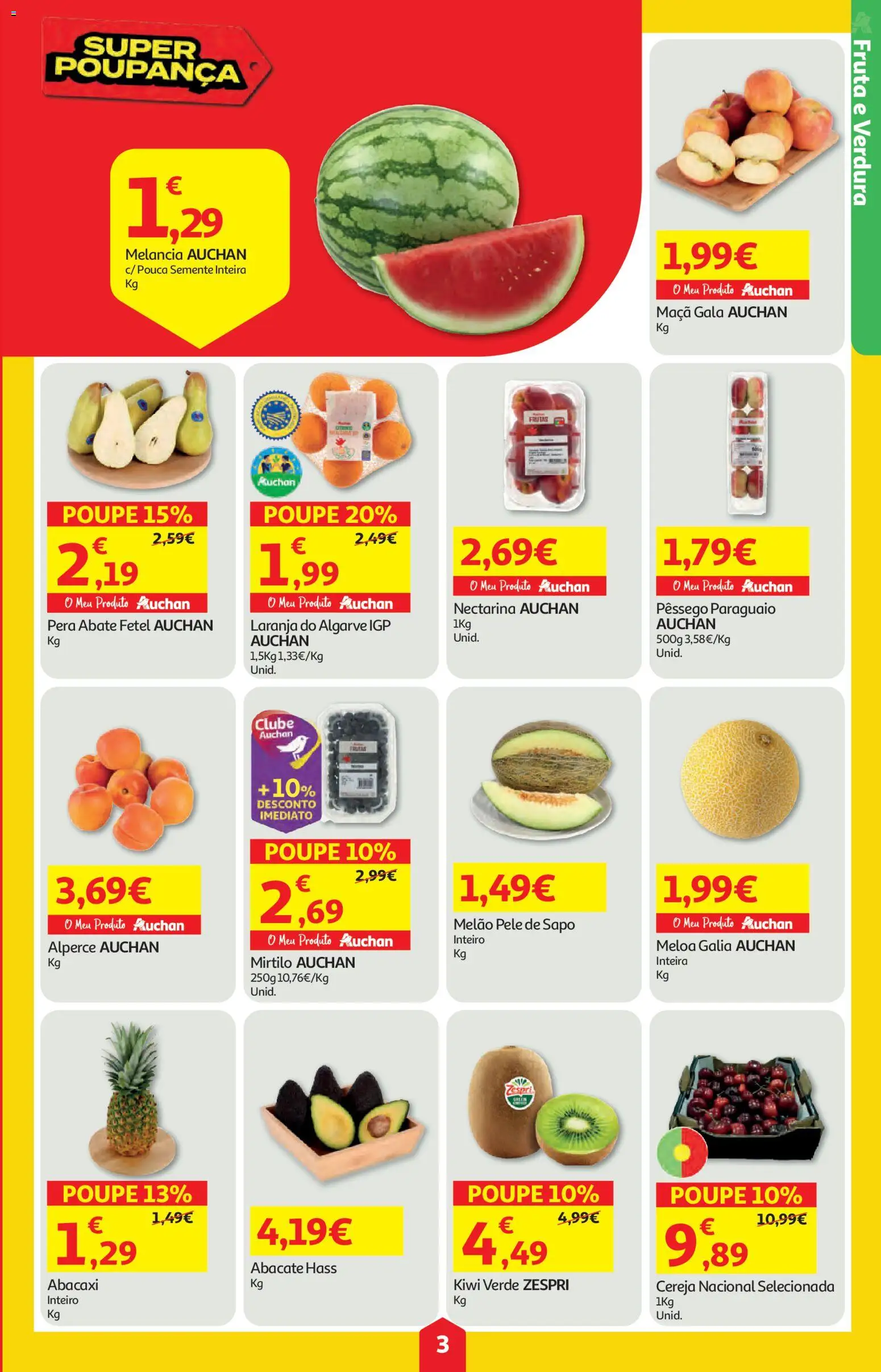 Auchan folheto │ válido de 18.06.2026 | Página: 3 | Produtos: Maça, Melancia, Melão, Kiwi
