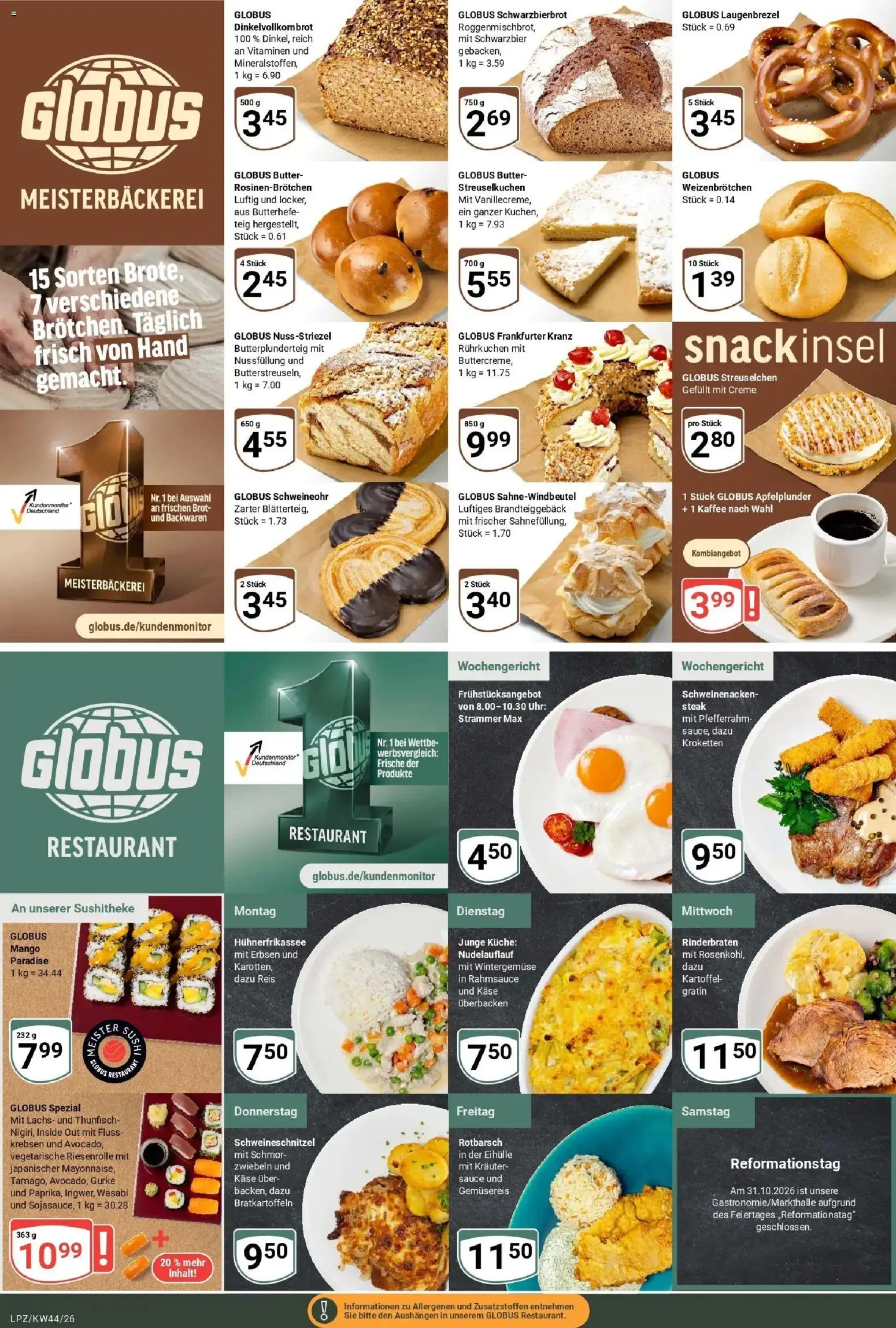 Globus Prospekt Leipzig – gültig ab 26.10.2026 | Seite: 7 | Produkte: Kaffee, Creme, Lachs, Zwiebeln