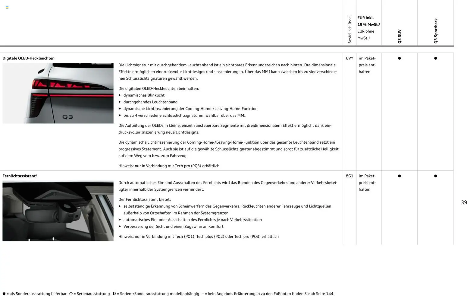 Audi Q3 – gültig ab 29.01.2026 | Seite: 39