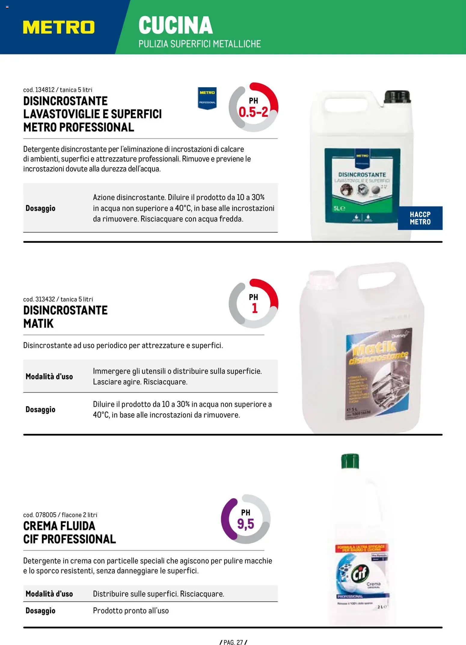 Volantino Metro del 07.01.2026 | Pagina: 27 | Prodotti: Crema, Detergente, Acqua, Lavastoviglie