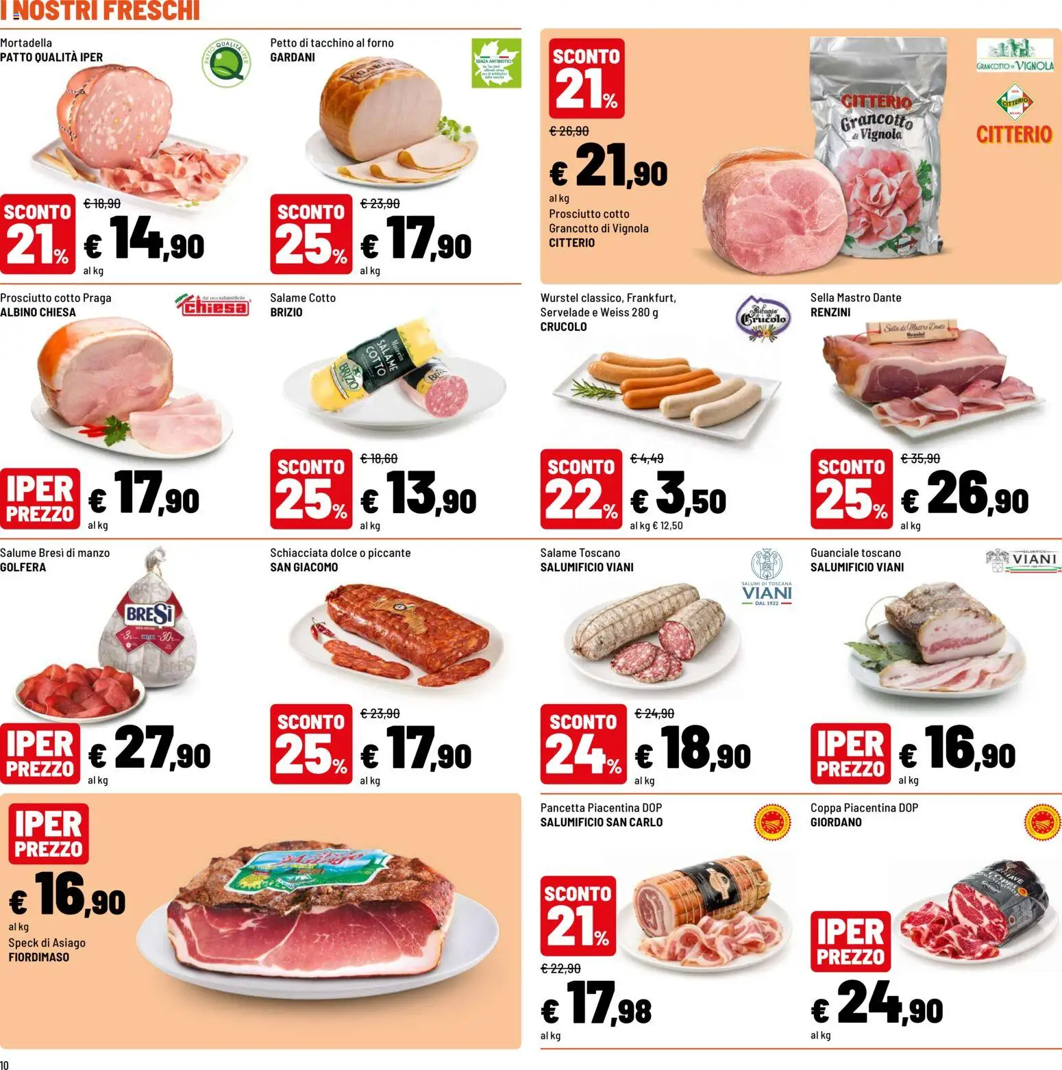 Volantino Iper del 01/10/2026 | Pagina: 10 | Prodotti: Speck, Manzo, Mortadella, Forno