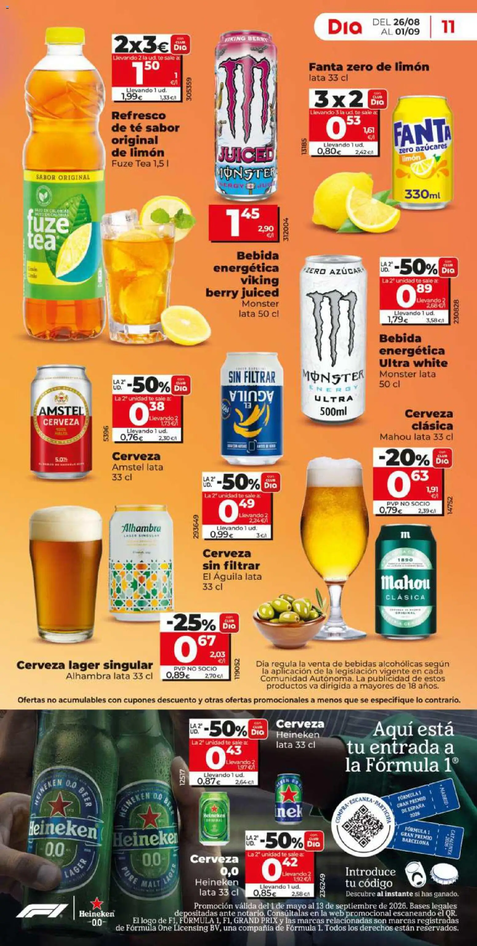 Dia - folleto │ válido desde el 26/08/2026 | Página: 11 | Productos: Cerveza, Limón, Bebidas, Heineken