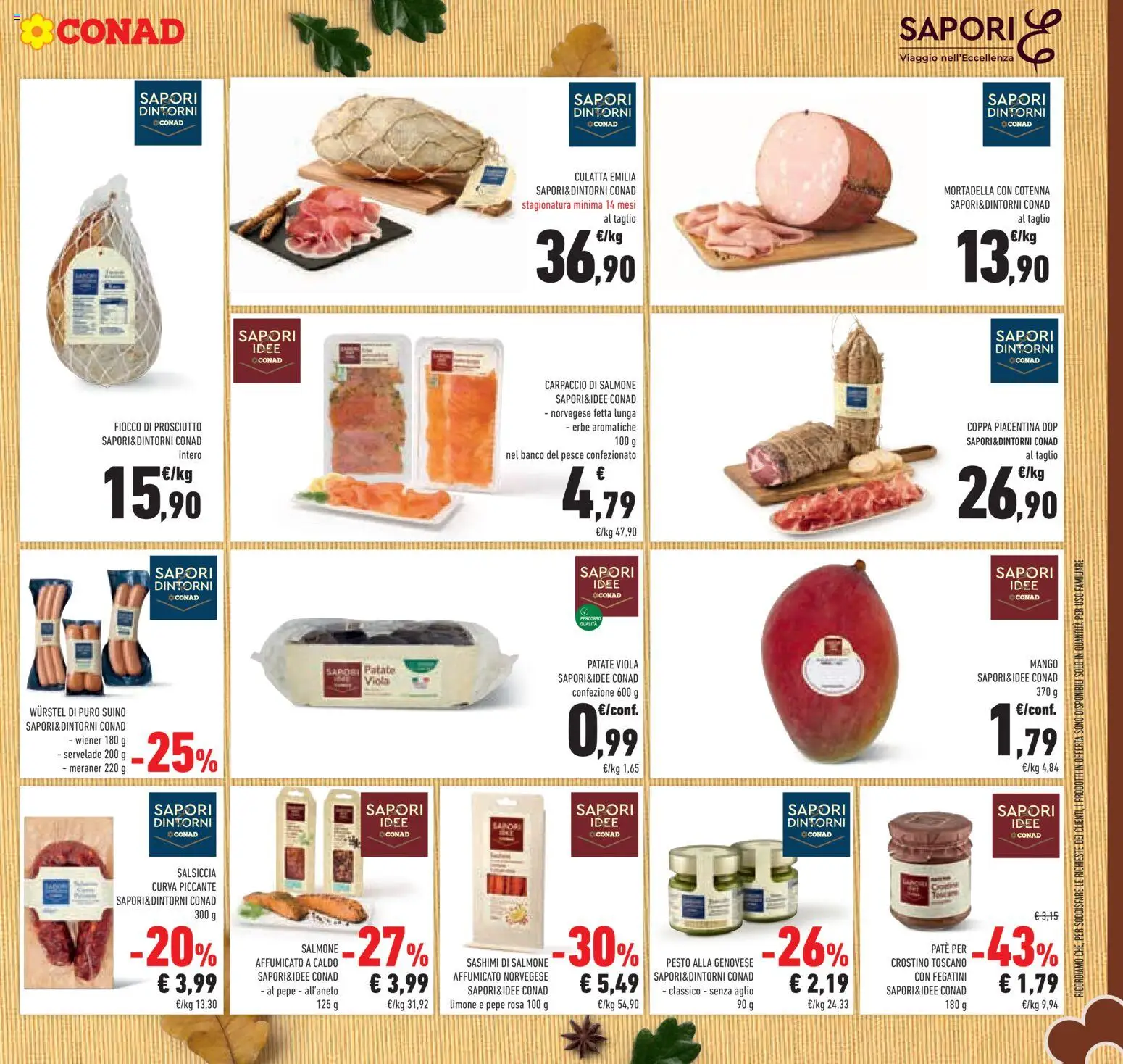 Volantino Conad del 09/09/2026 | Pagina: 23 | Prodotti: Salmone affumicato, Salmone, Taglio, Mortadella