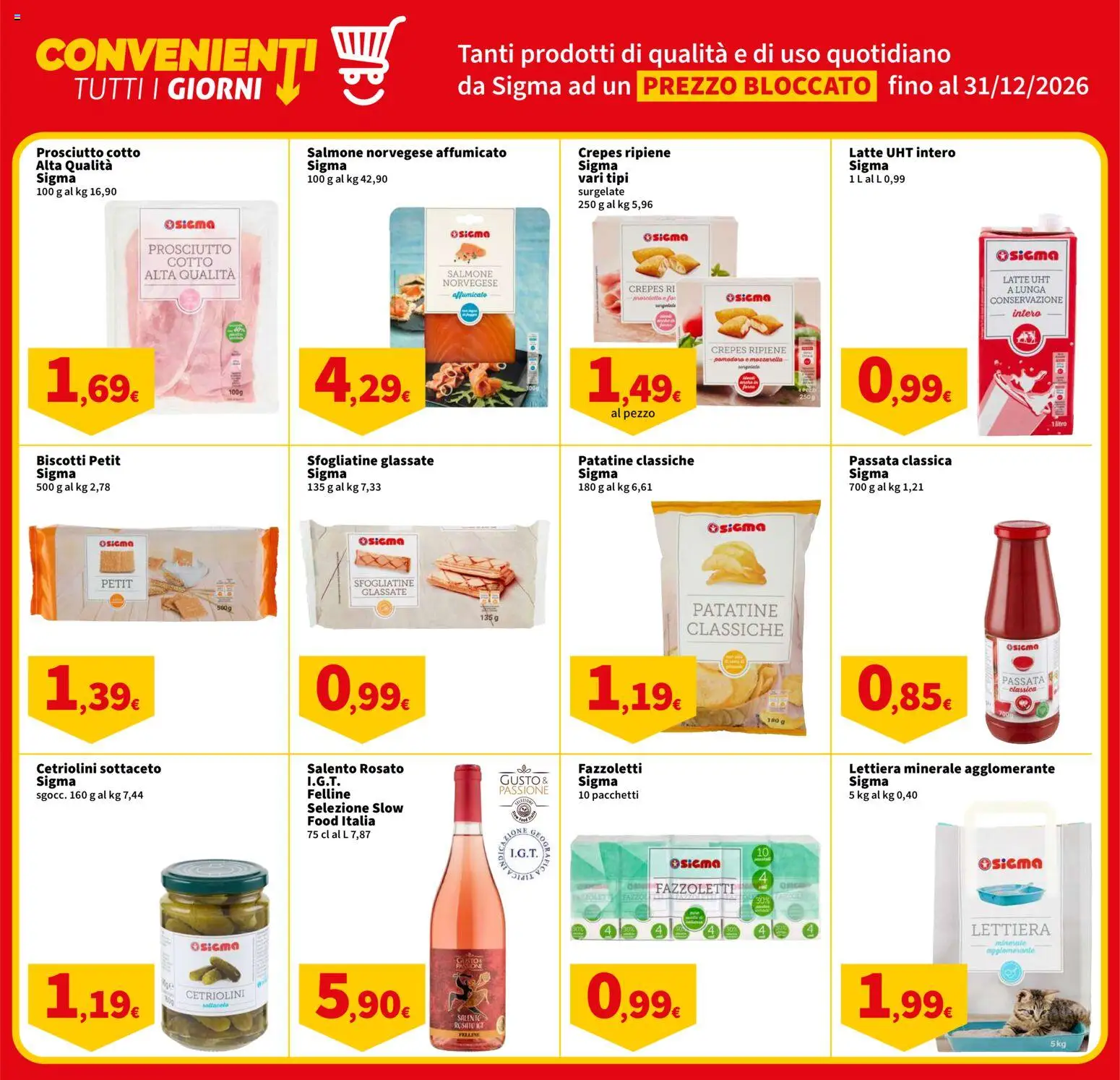 Volantino SIGMA del 24/09/2026 | Pagina: 9 | Prodotti: Prosciutto Cotto, Salmone, Biscotti, Cetriolini