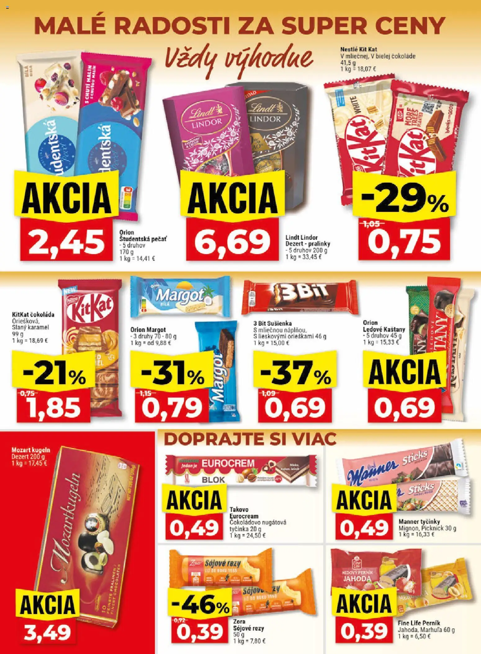 Nové Klas akcie – leták je platný od 08.06.2026 | Strana: 17 | Produkty: Lindor, Lindt, Čokoláda, Študentská pečať