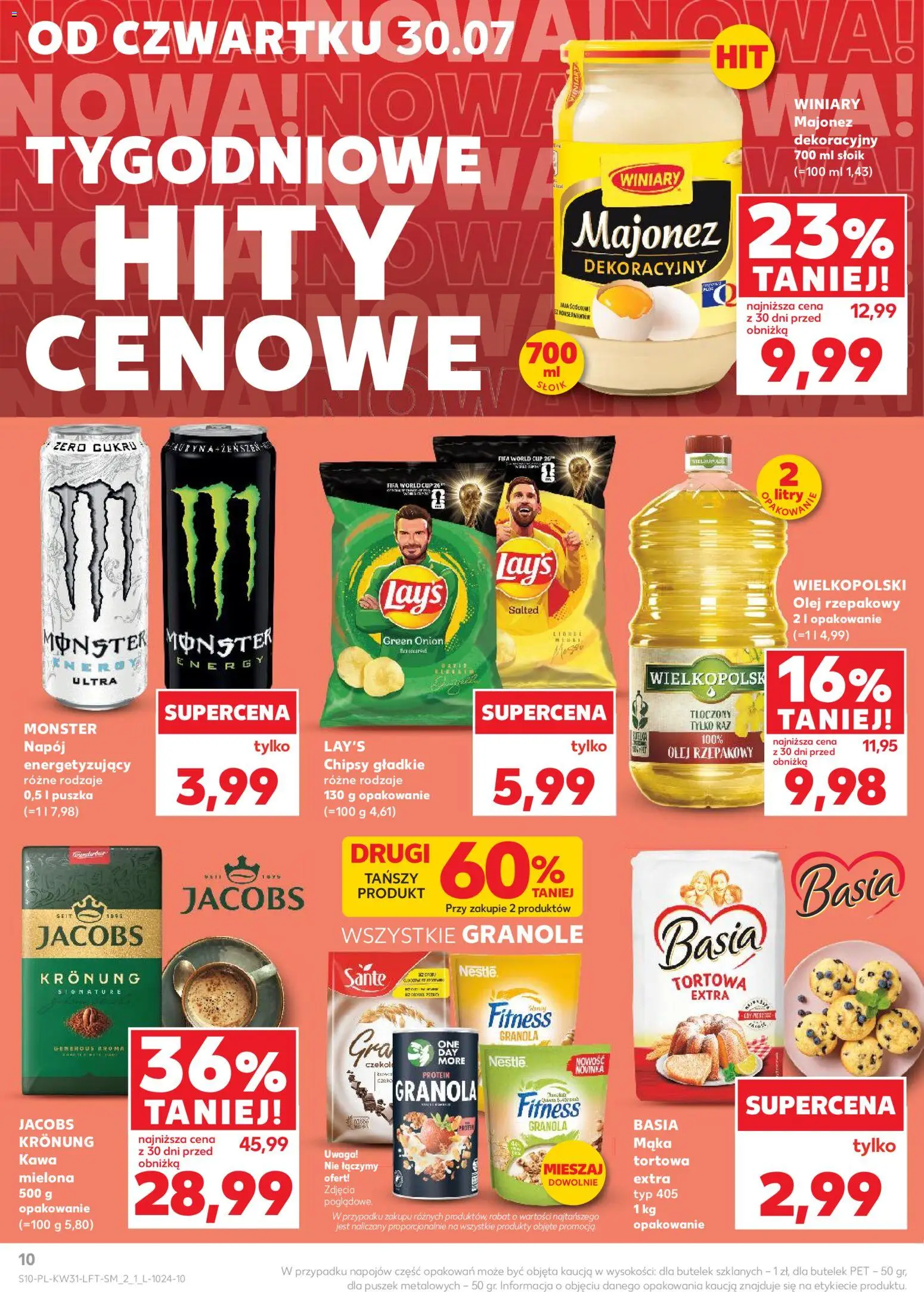 Kaufland gazetka od 30.07.2026 | Strona: 10 | Produkty: Chipsy, Jacobs, Jaja, Mąka